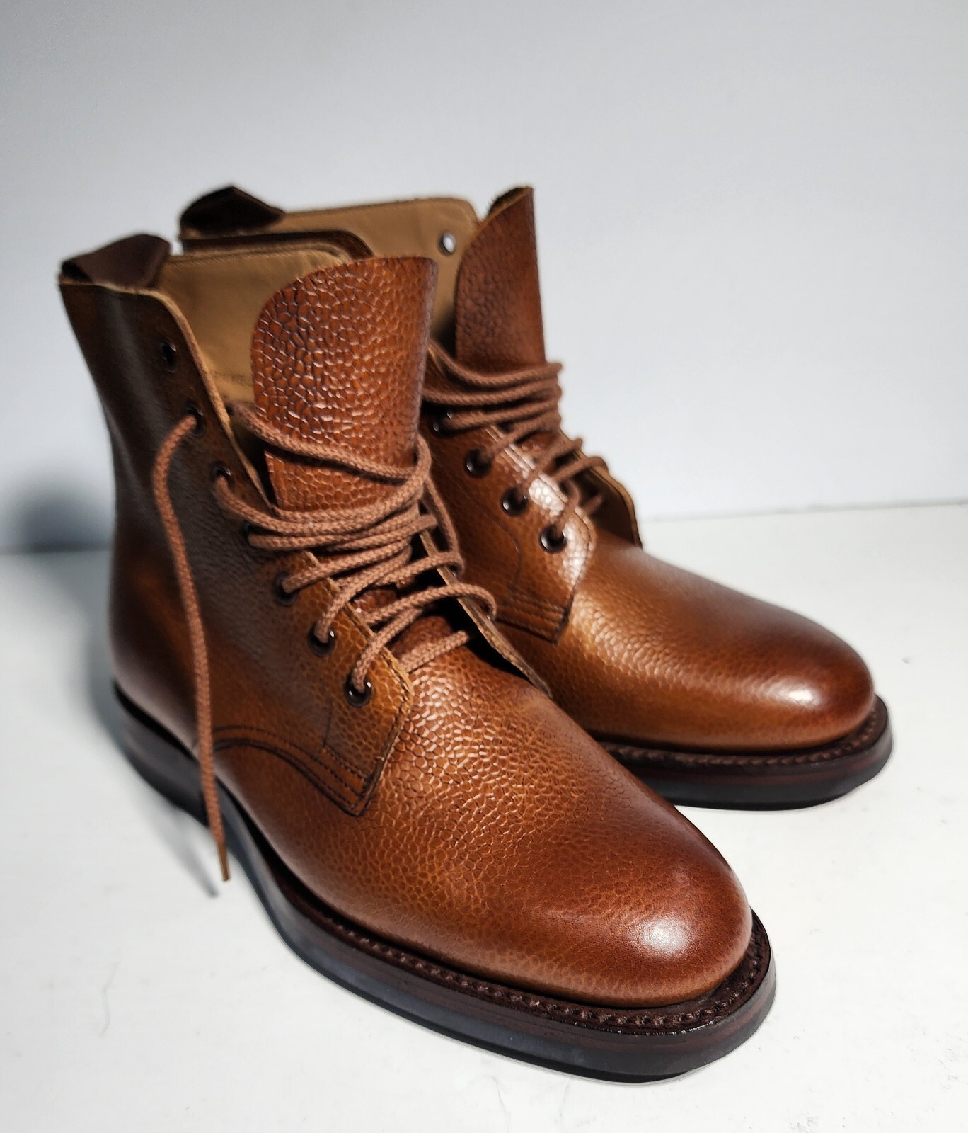 $699 New Crockett & Jones Barnwell 2 Brown Leather Boots Womens 50 C / 5.5 us