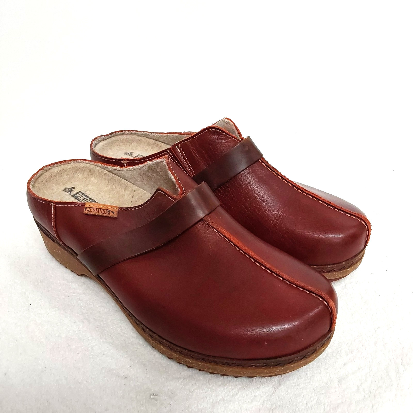 Pikolinos Granada Wool Lined Clogs Brandy Size EU 37/US 7 – New