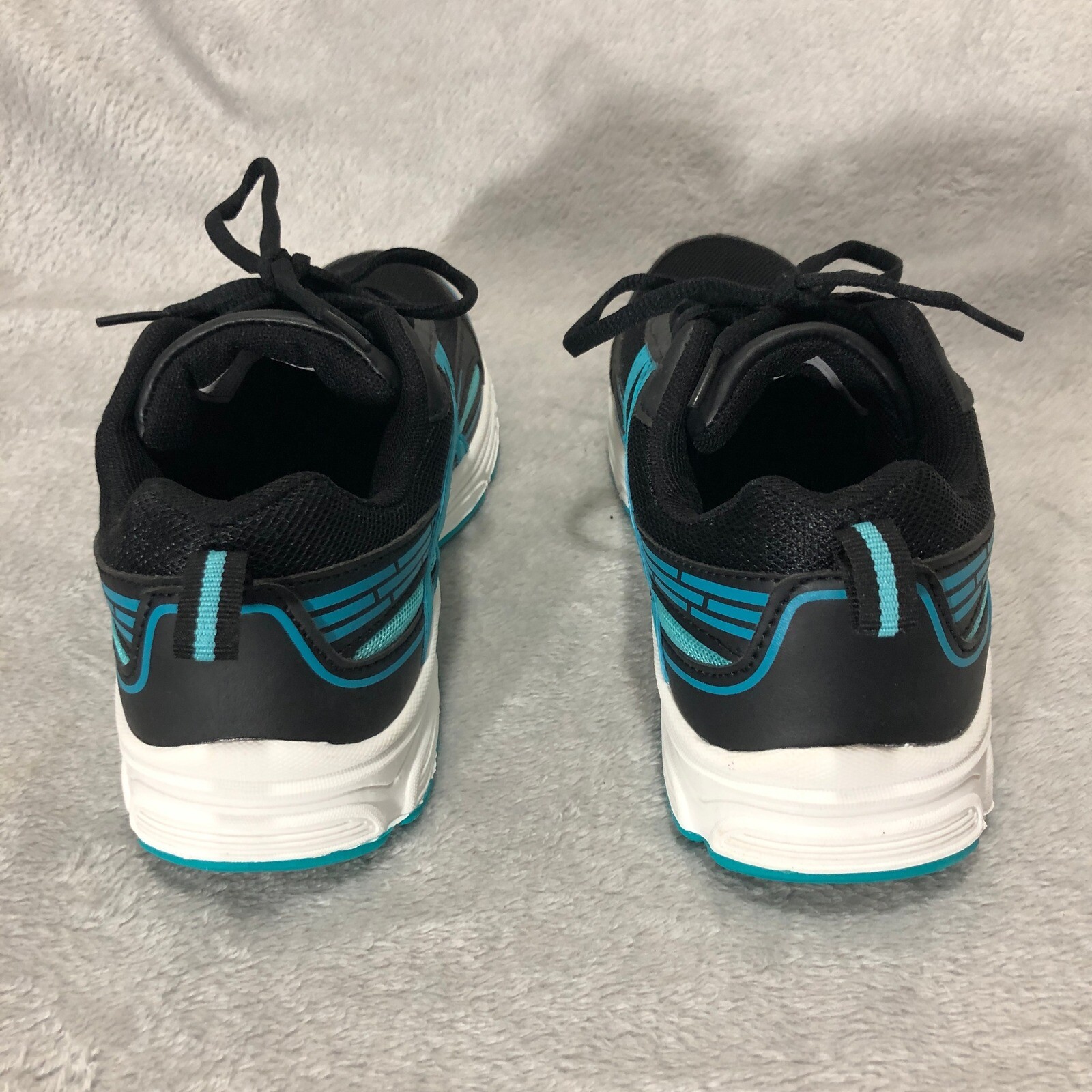 Athletic Running Shoes Black Turquoise Lightweight Sneakers Size 8M