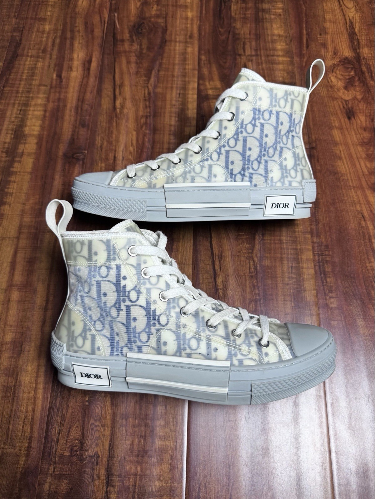 Dior B23 Oblique Monogram Navy Blue White Grey Mesh Sneakers – Size 39D 9US