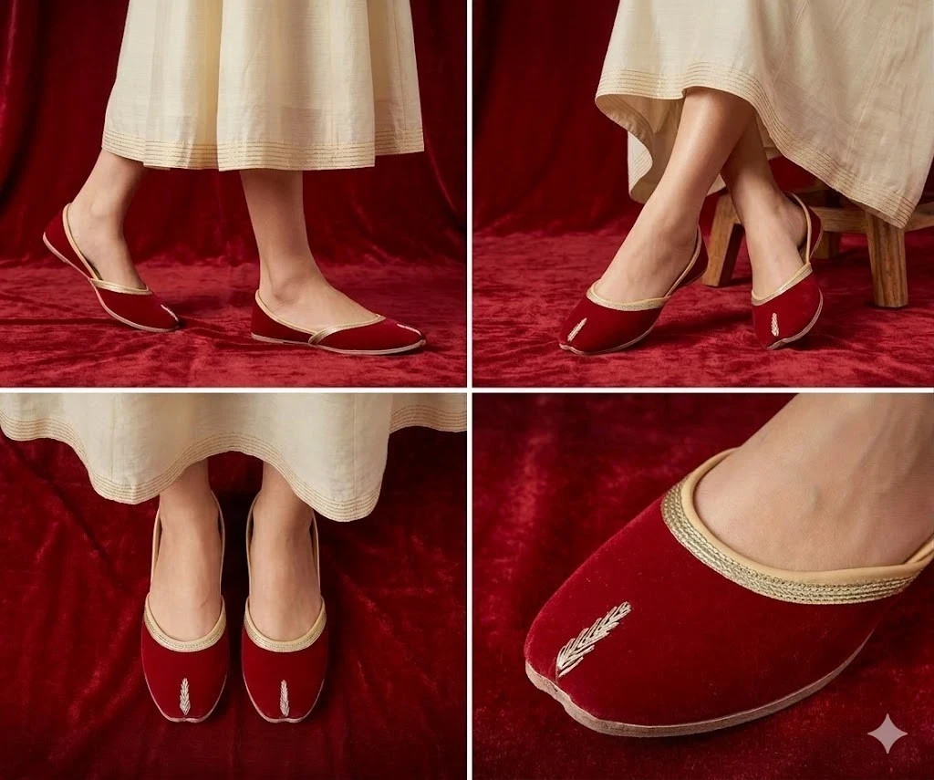 Women Wedding Shoes Leather Handmade Indian Mojaries Ballet Flat Jutties US 6-9