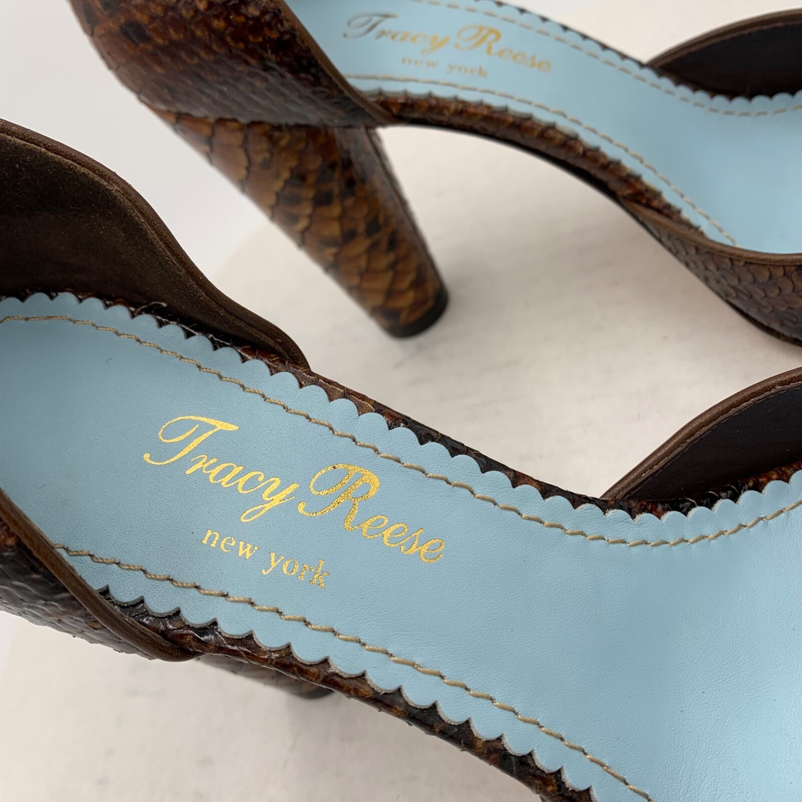 Tracy Reese Snakeskin D’Orsay Round Toe High Heels 39 1/2