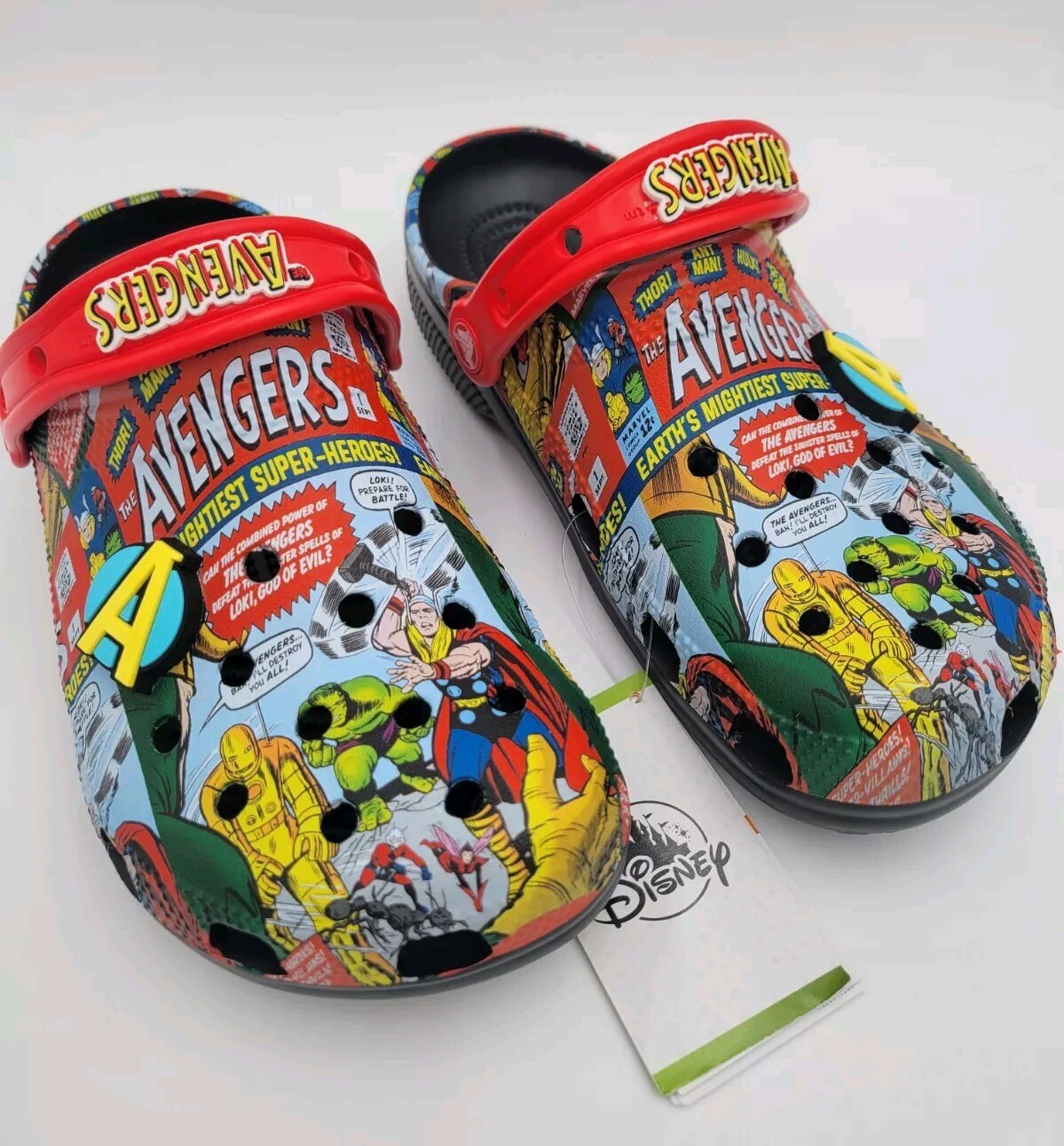 Crocs Marvel Avengers Comics Disney Parks Classic Clogs Shoes W8/M6 Adult NWT