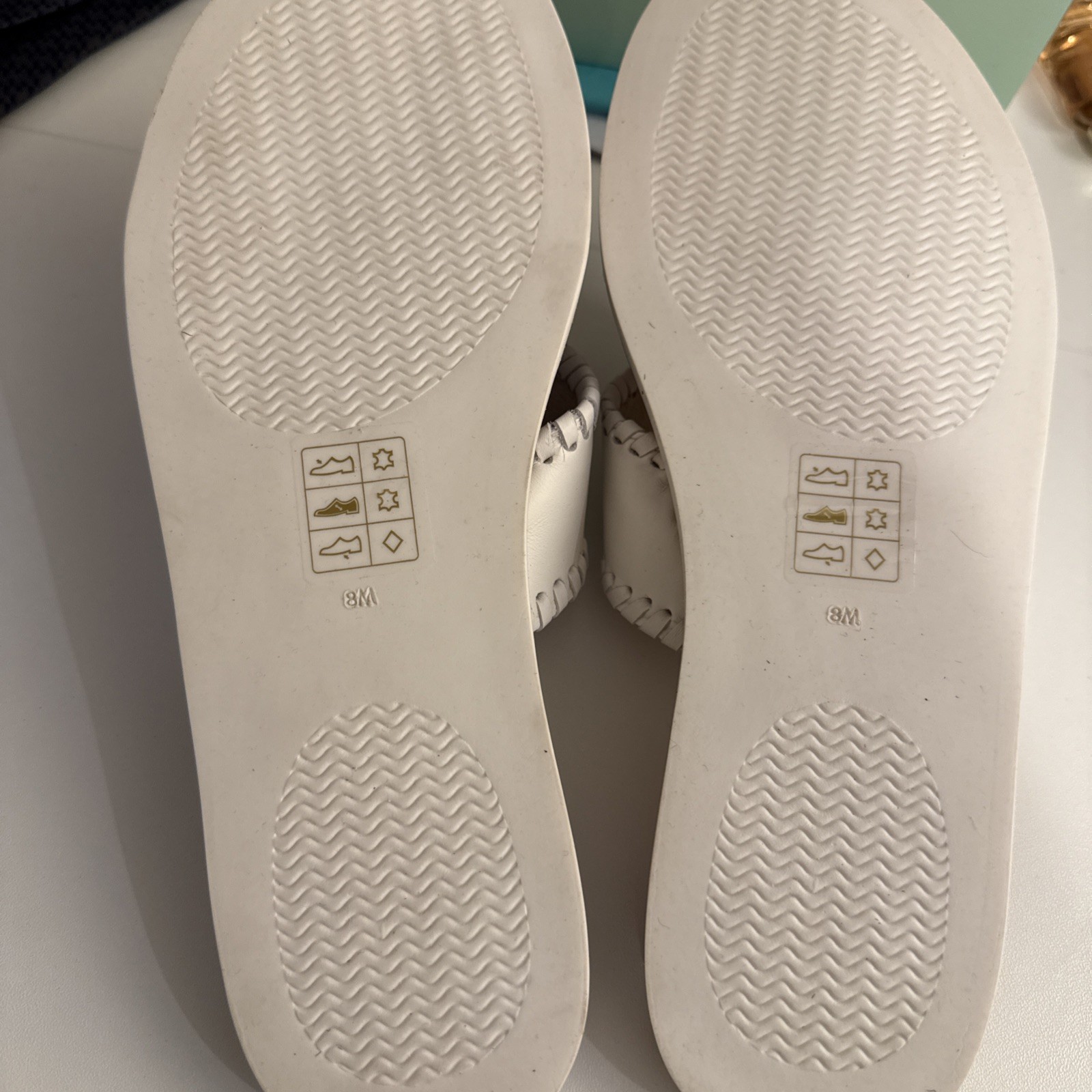 Jack Rogers «Sloane X Band Boating Sandal» white Leather size 8 new in the box