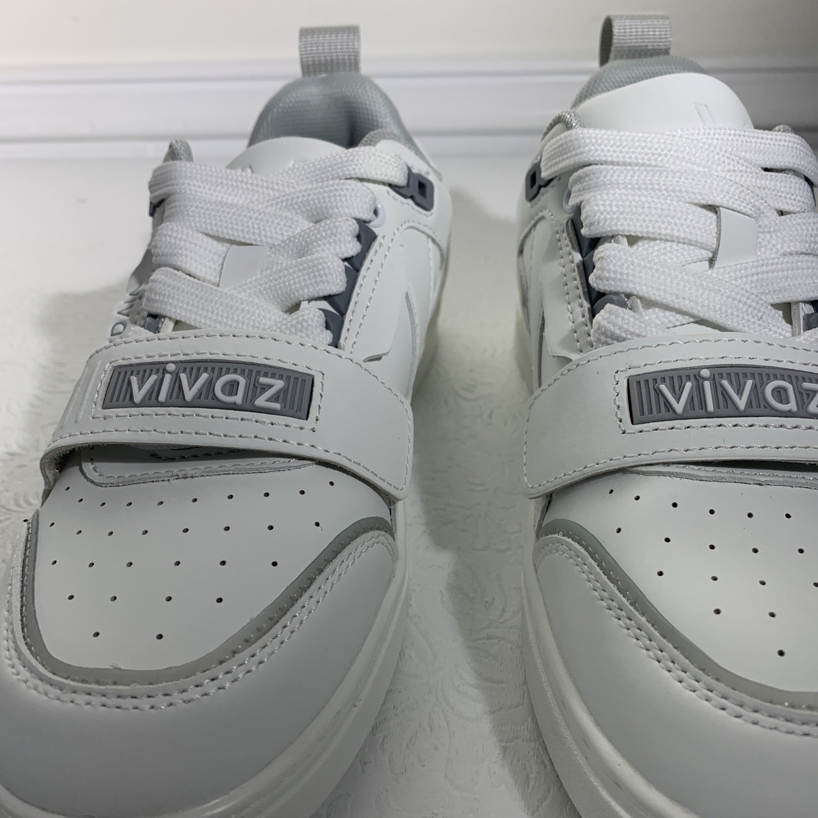 Vivaz White Silver Dance Lace Up Sneakers Unisex Men Women