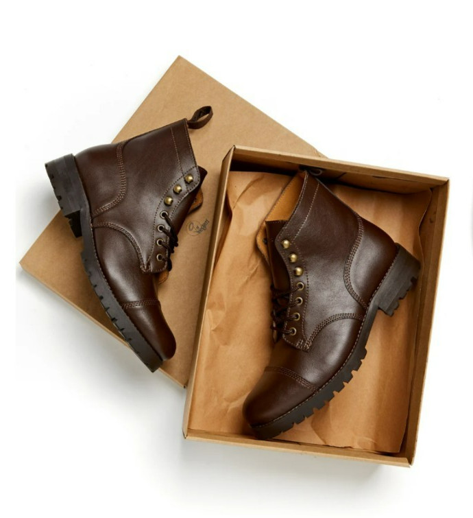 Will’s Vegan Shoes Dark Brown Vegan Leather Carbon-Neutral Work Boots Sz 9