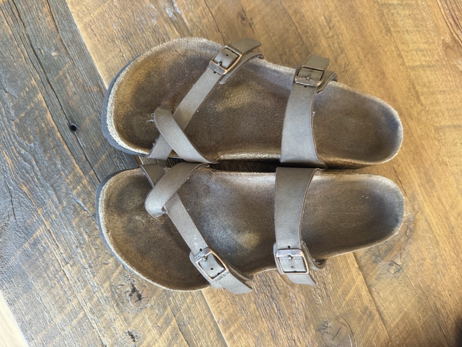 Birkenstock Mayari Women’s Leather Sandals, Brown, Slip-On, Size 7 US