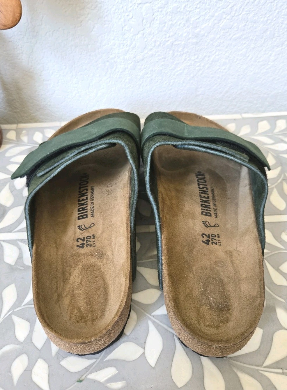 New Birkenstock Kyoto Thyme Nubuck/Suede Leather Adjustable Medium Width Sz 42