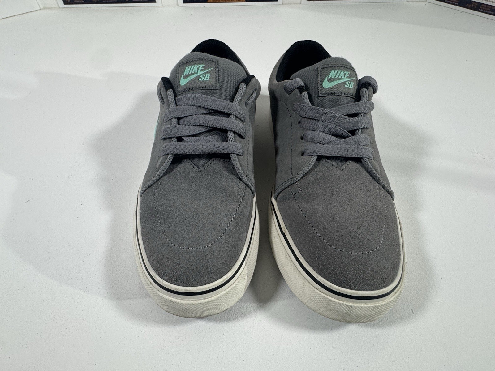 Nike SB Check Solarsoft Skate Shoes Grey Mint Suede US 5 UK 4.5 EU 37.5
