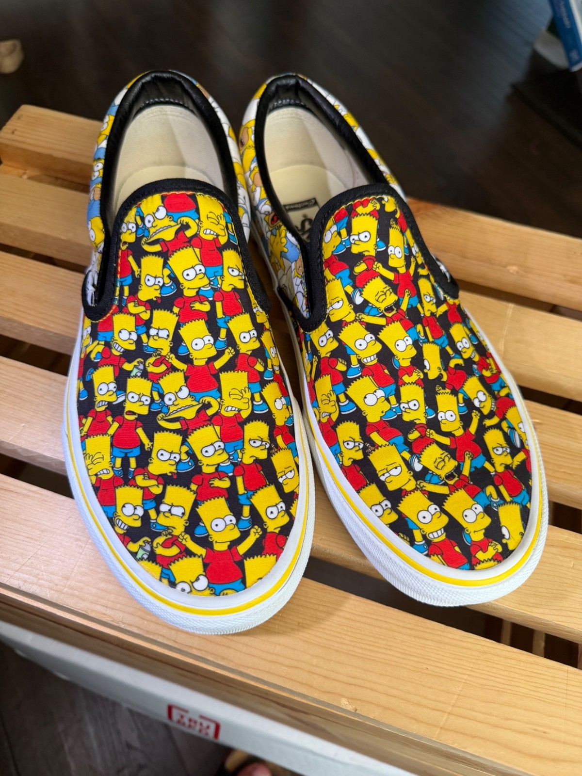 The Simpsons x Vans Customs Classic Slip-On w/ Bart and Homer Simpson 9 M/10.5 W