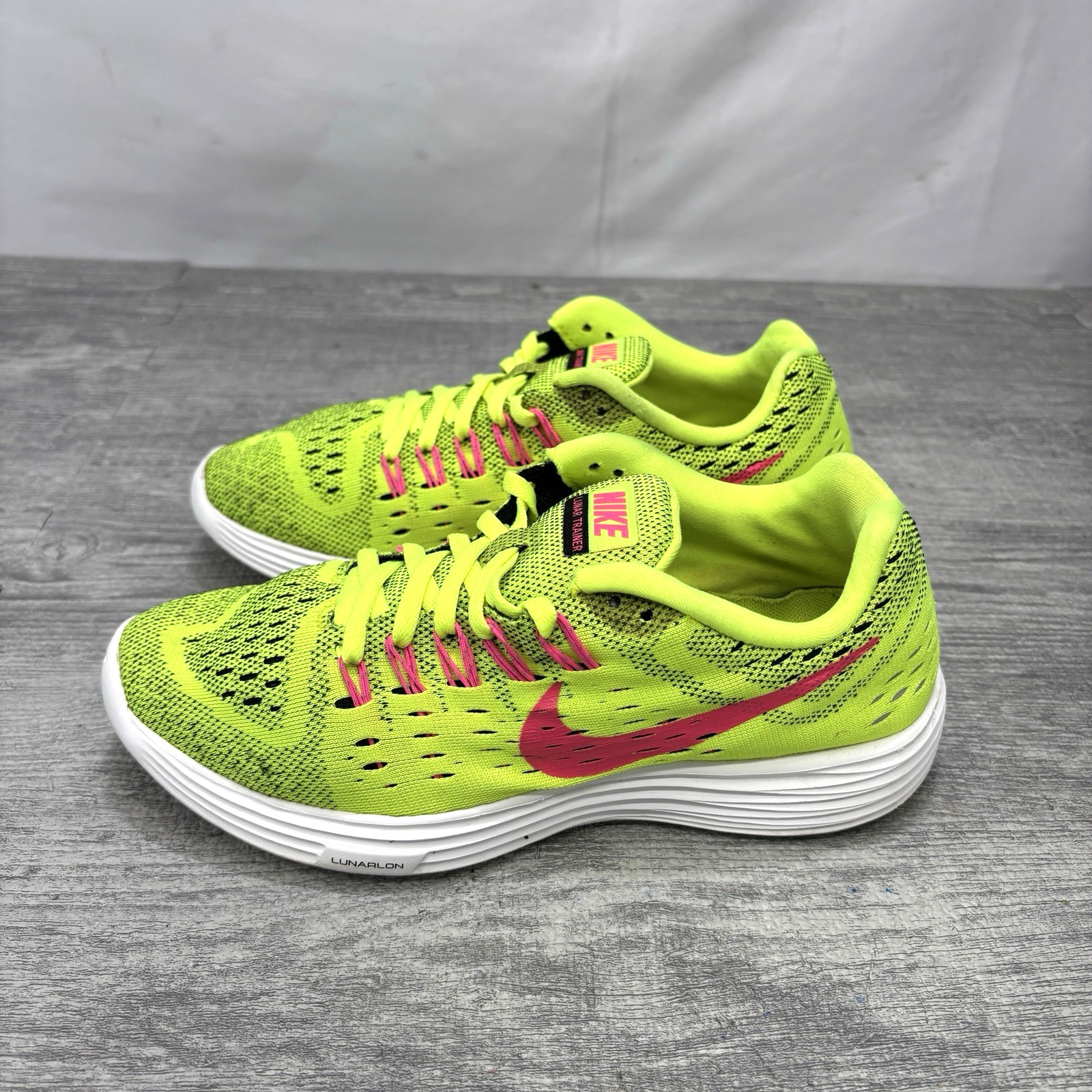Nike Lunar Tempo Trainer Shoes Womens Size 7 Green Red Sneakers 705462-700