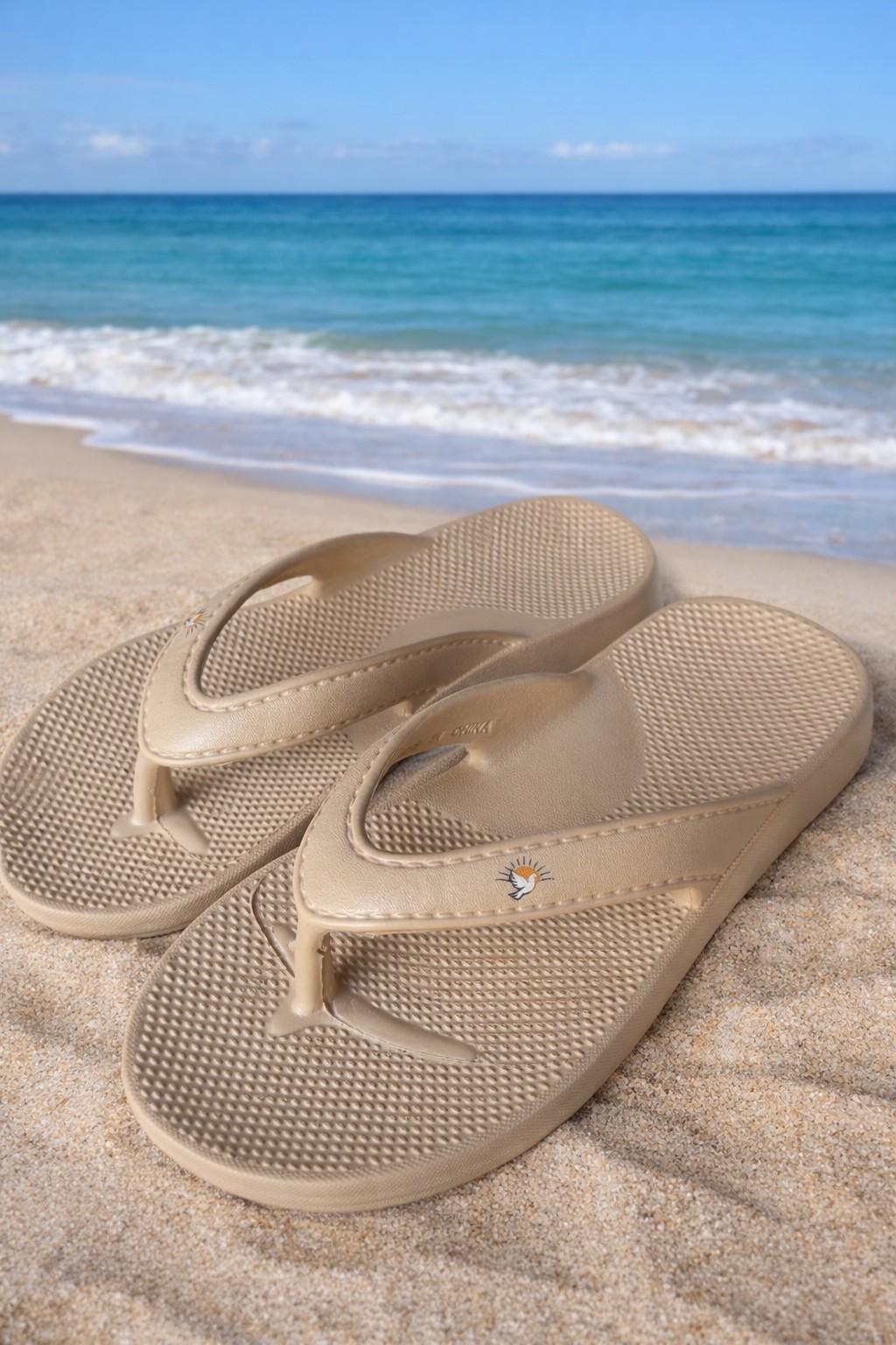 Women’s EVA Foam Flip Flops Cushioned Lightweight Beach Casual Sandals Beige
