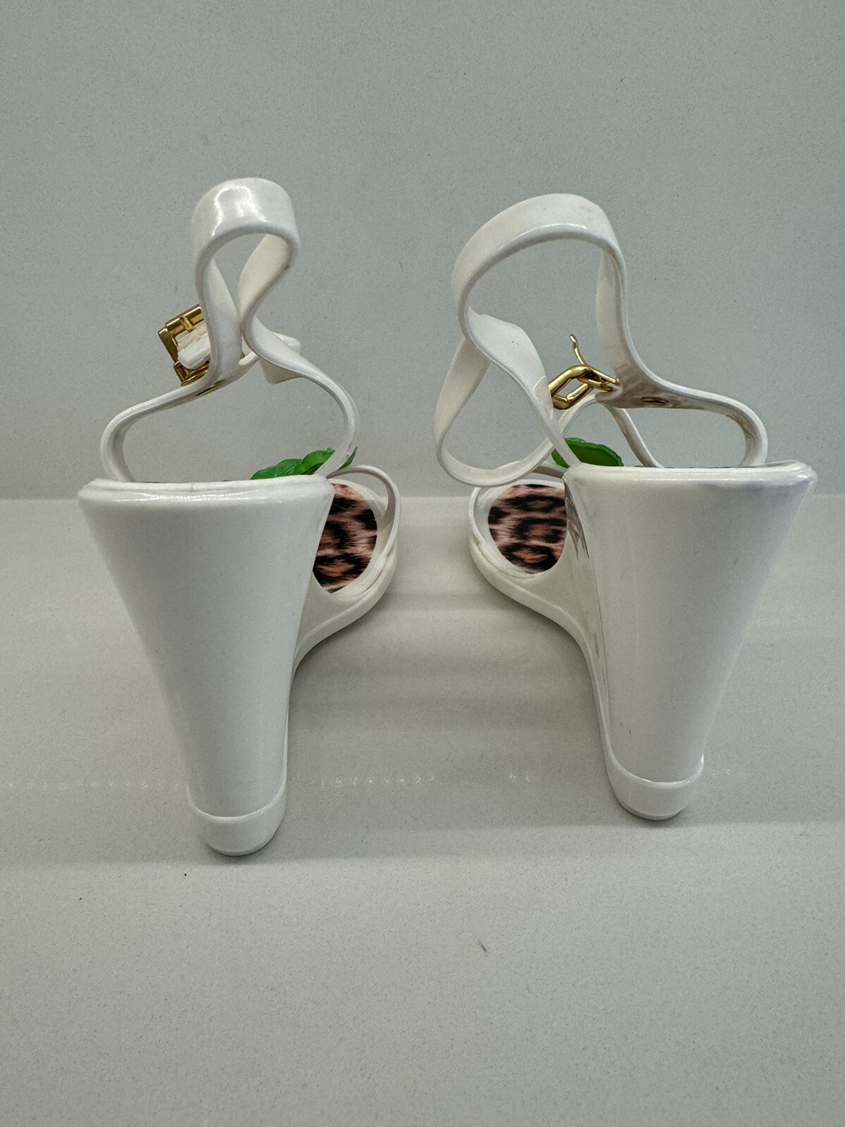 JUST CAVALLI jelly sandals Off White Wedge beach jelly JC logo summer SZ 38/us7