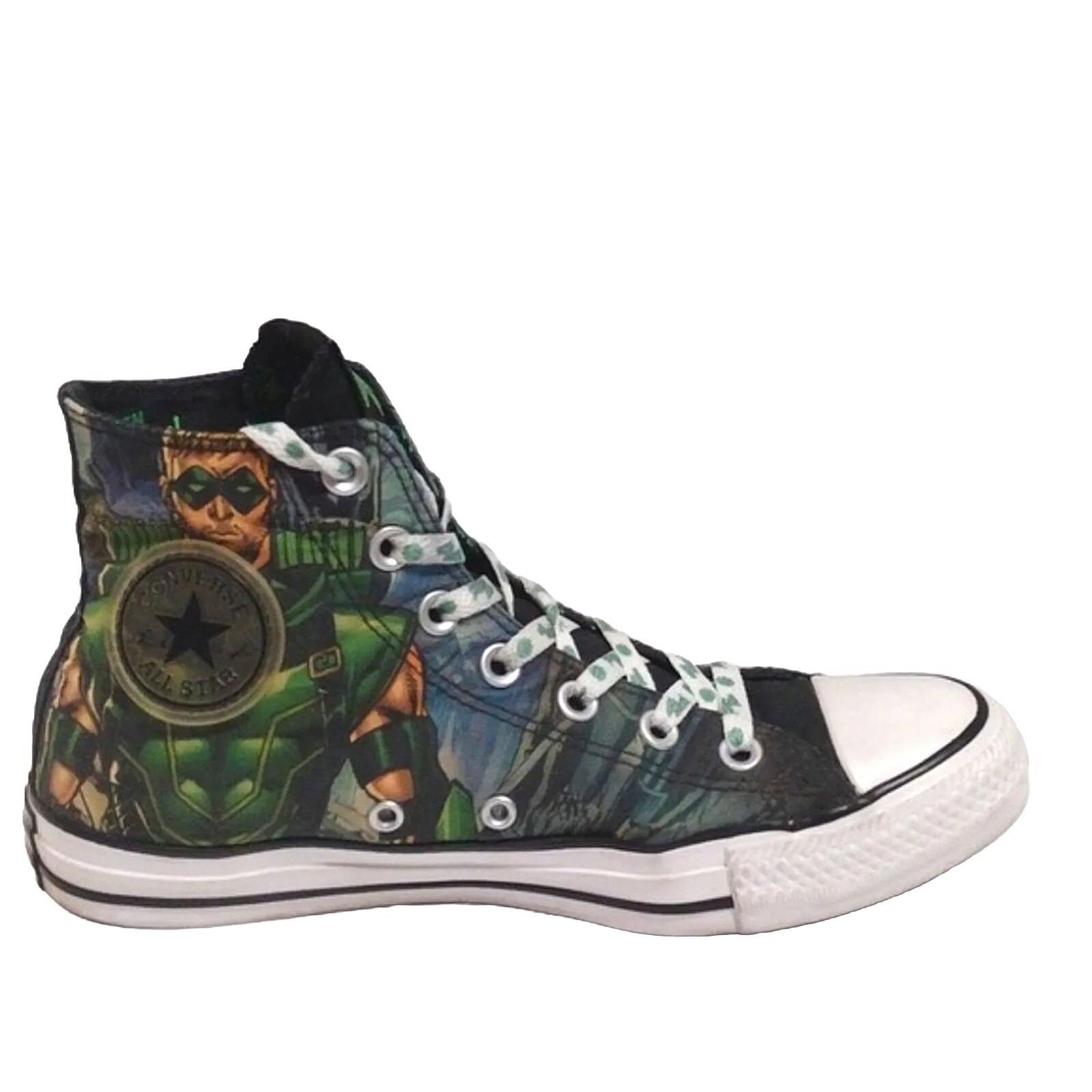 DC Comics Converse Green Arrow Superhero High Top Sneakers Unisex Men 6, Women 8