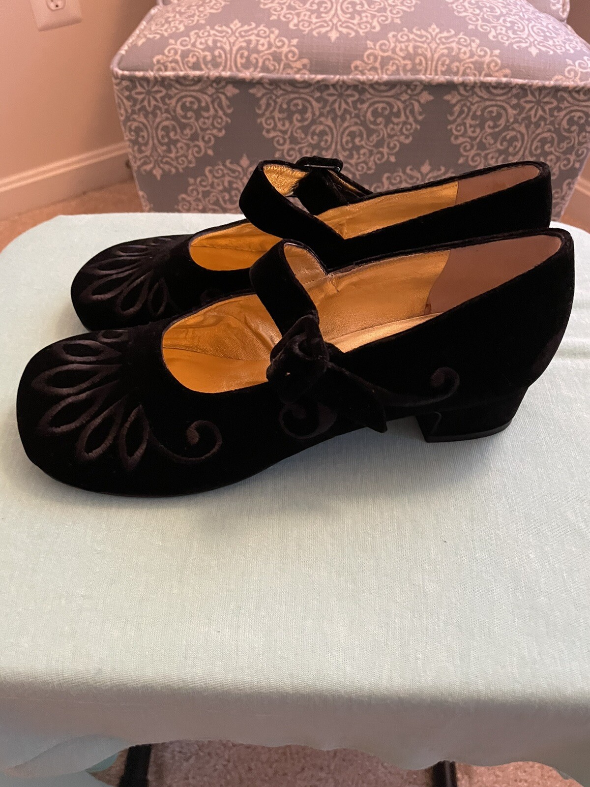 Peter Fox Black Suede Maryjanes size 9.5
