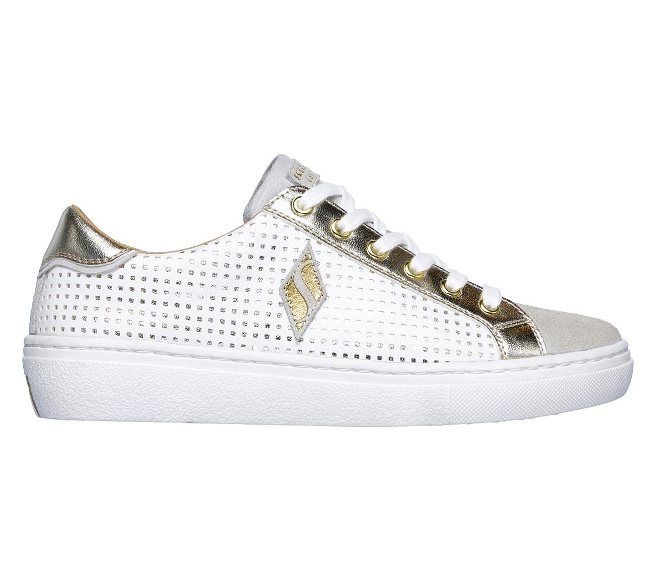 Skechers Women Shoes Goldie Daily Air-Cooled Memory Foam White Gold 73820 Sz 10