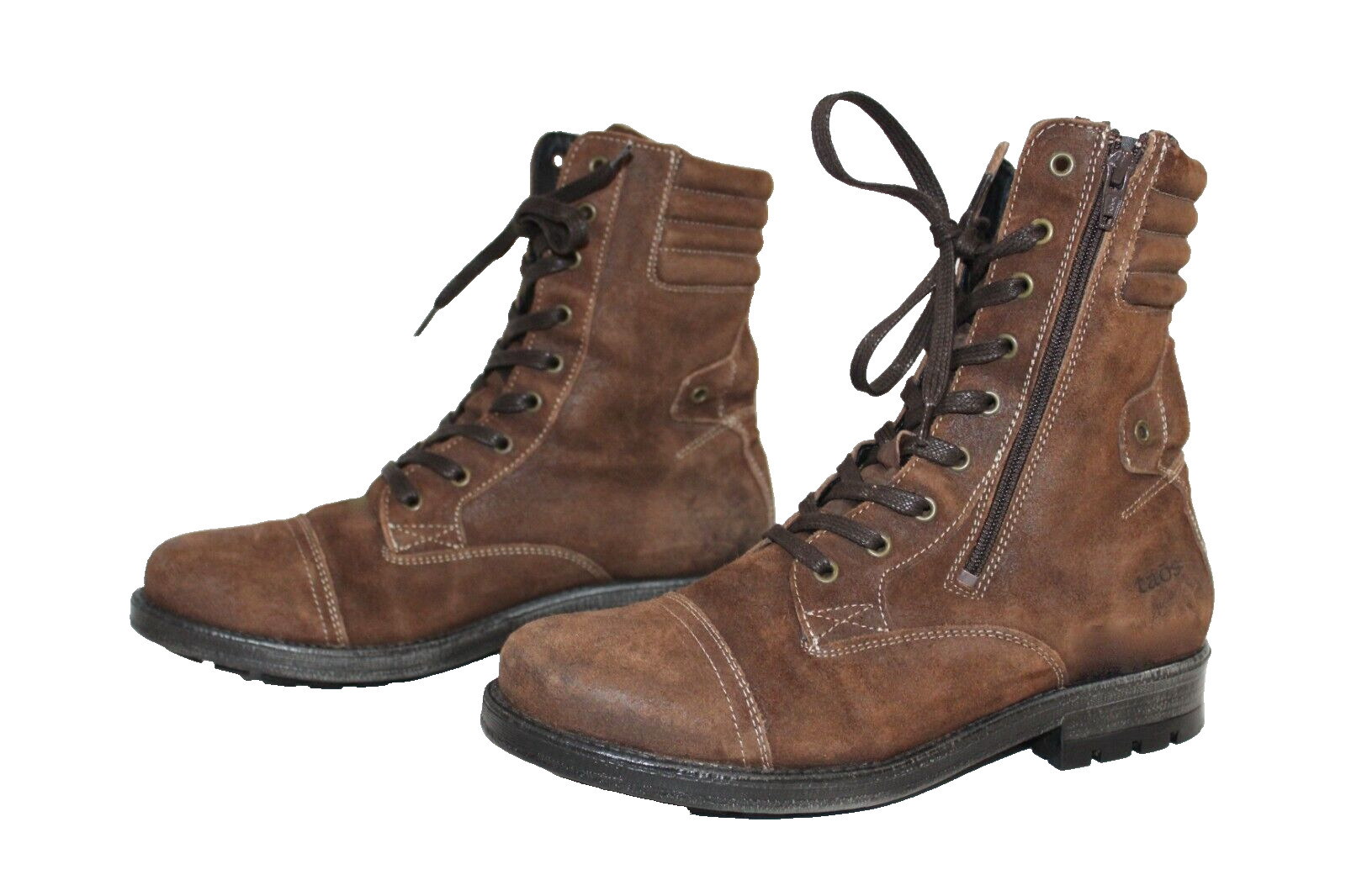 Taos Women’s Renegade Lace-Up Brown Boots Cap Toe Comfort Size EU 41 US 10-10.5