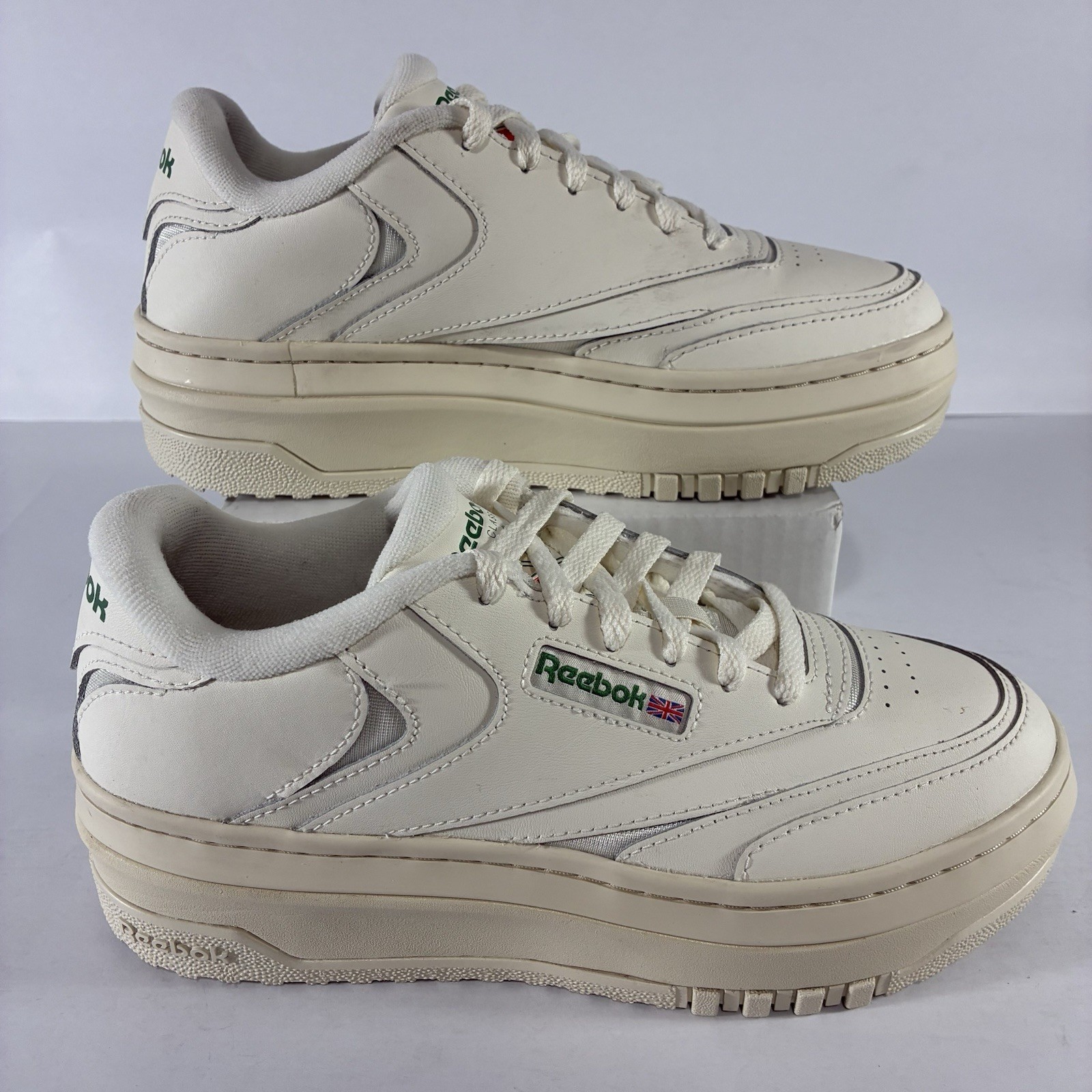 Reebok Classic Club C Extra Platform Casual Sneakers Women’s Size 8.5 Chalk