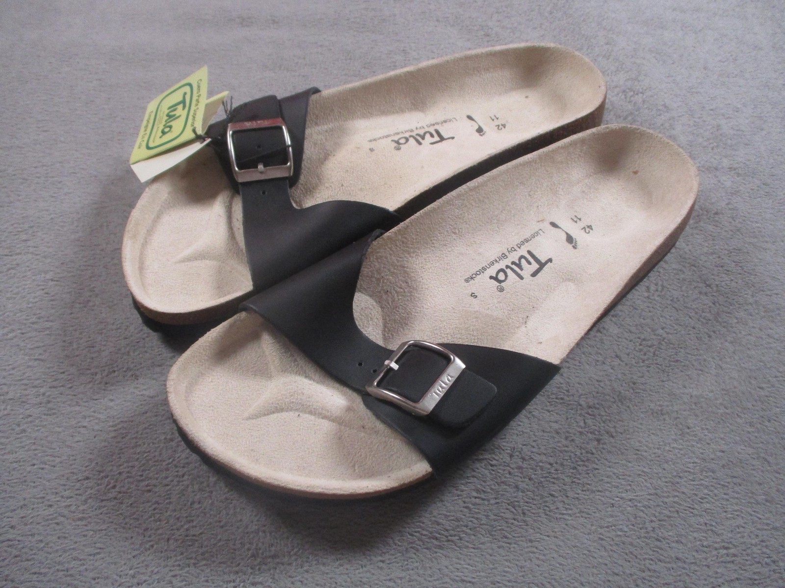 Tula Birkenstock Slide Sandals Womens 11 Mens 9 EU 42 Leather Cork Footbed Shoe