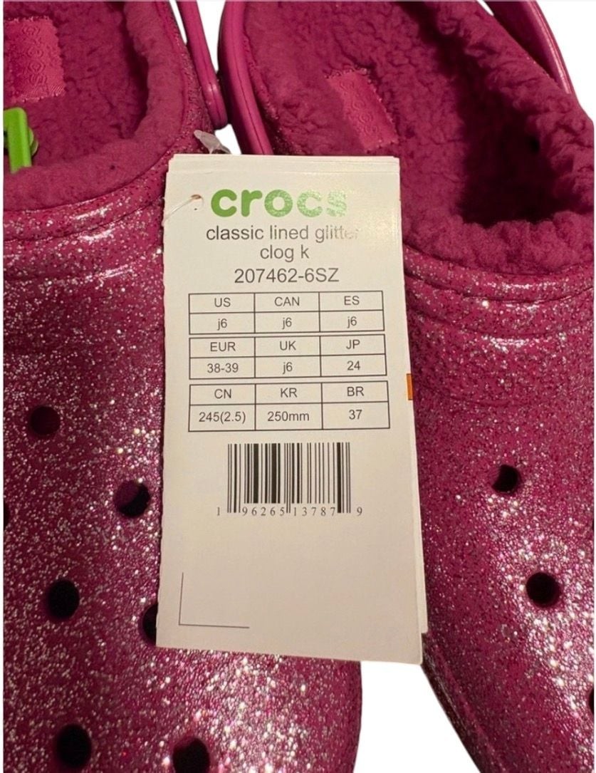 Crocs Classic Lined Glitter Clog K Fuchsia Fun