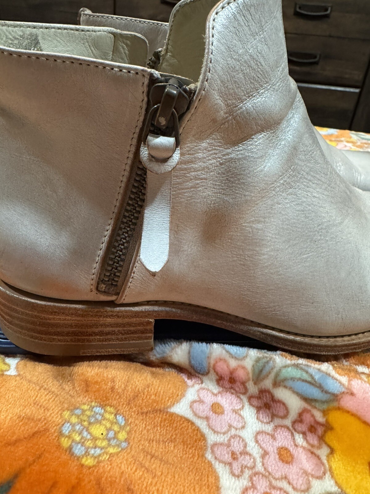 n.d.c. Made by Hand Helene Leather Booties In Light Gray Size 38.5