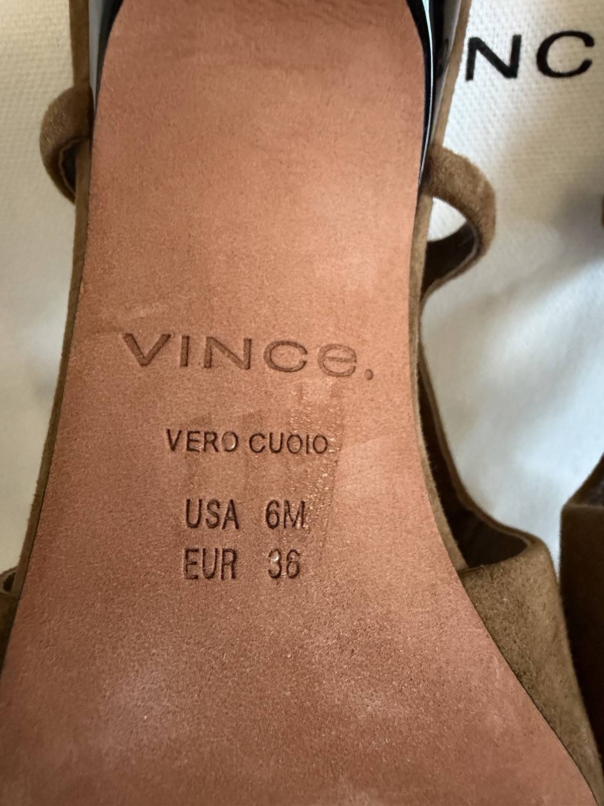 Vince Bianca Slingback Mid Heels in Elmwood suede, size US 6 / EU 36