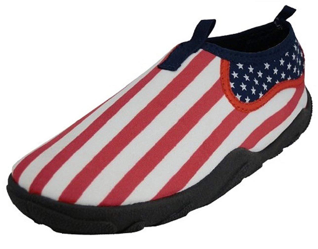New Womens Water Shoes American Flag Aqua Sock Slip on USA Pool Beach Yoga Dance