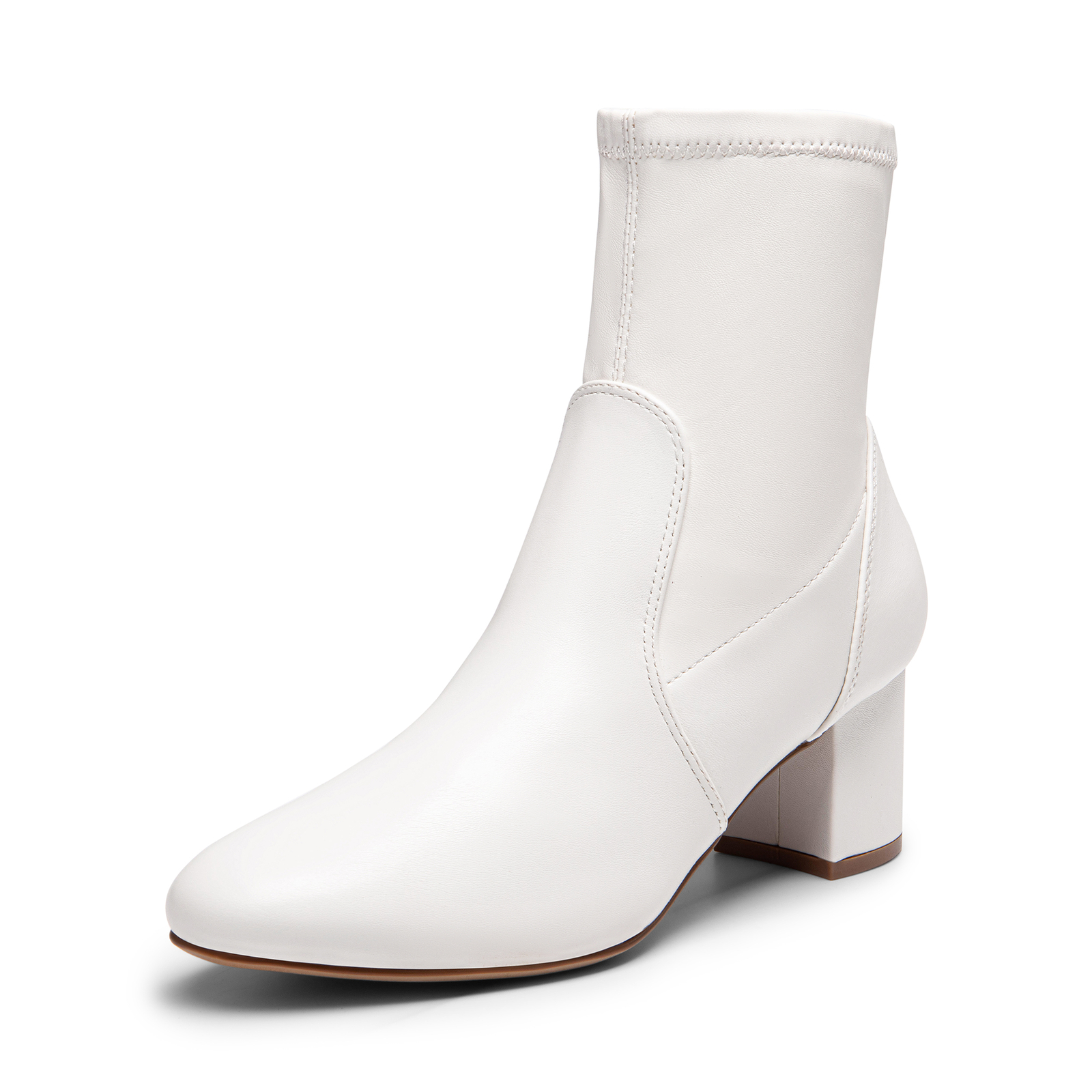 Women Almond Toe Ankle Boots Fashion Low 2.36in Chunky Heel Fall Heeled Booties