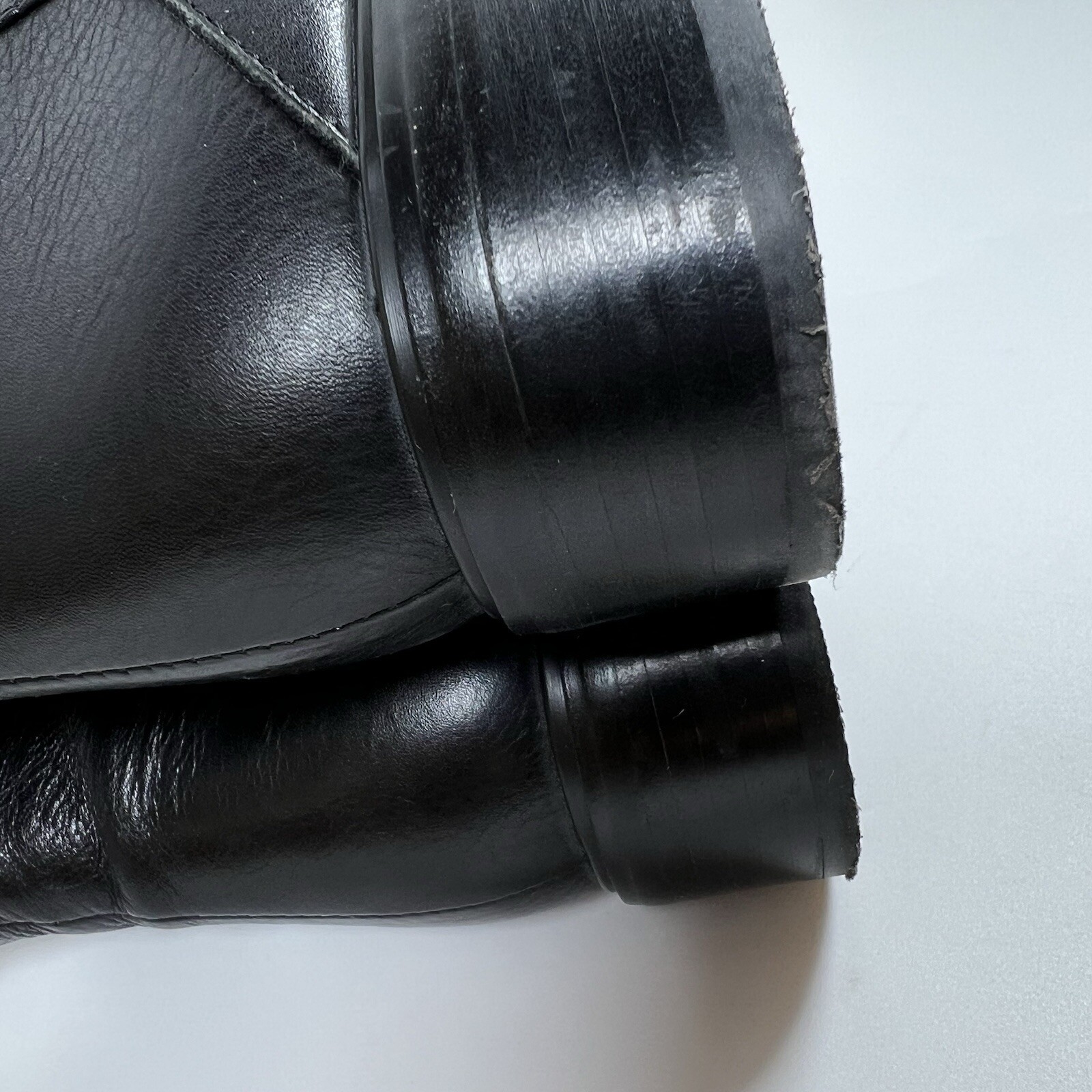 Balidoner Black Leather Ankle Boots Buckle Strap Studded Moto Biker