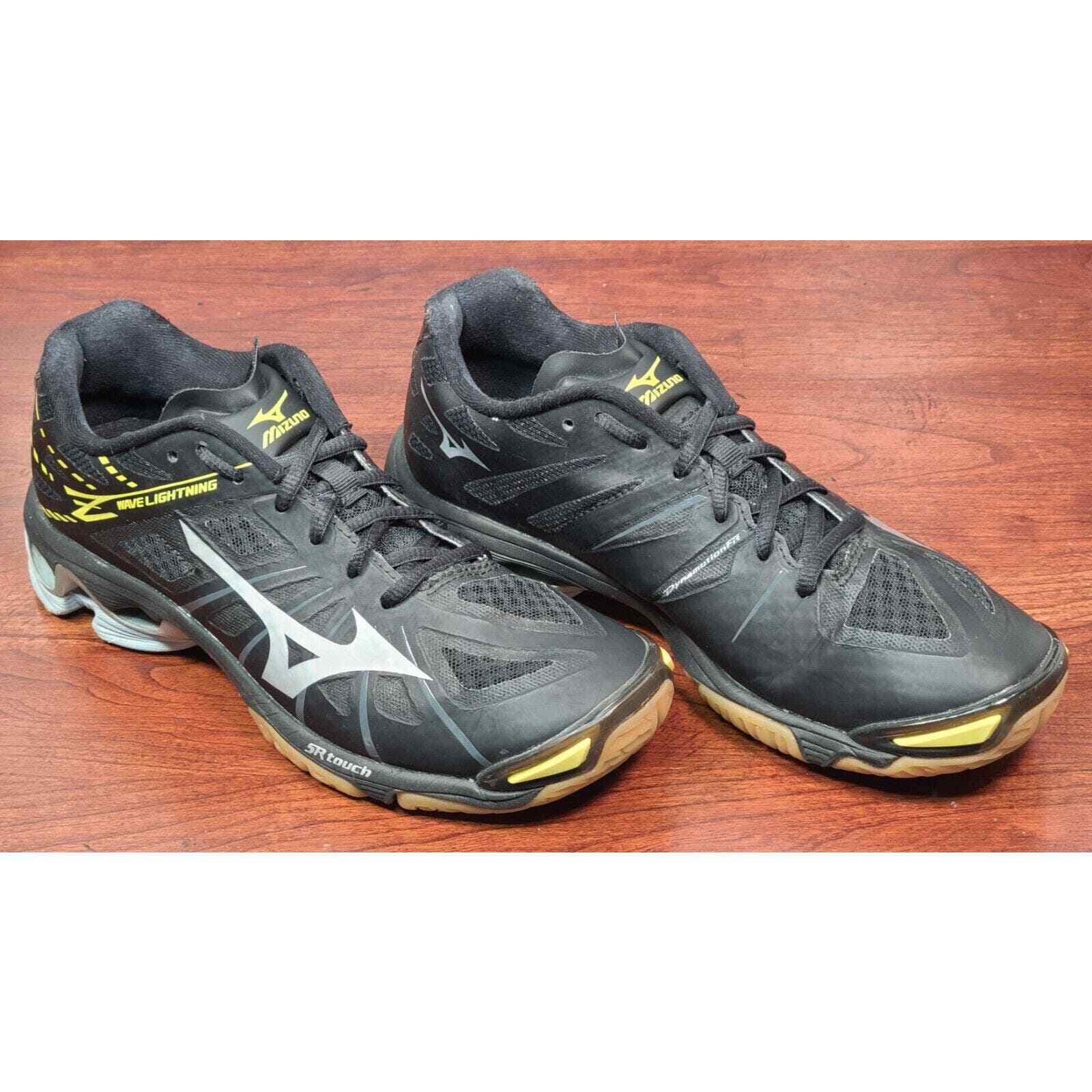 Mizuno Wave Lightning Z Black & Yellow Indoor Volleyball Shoes US 8 VB Gym