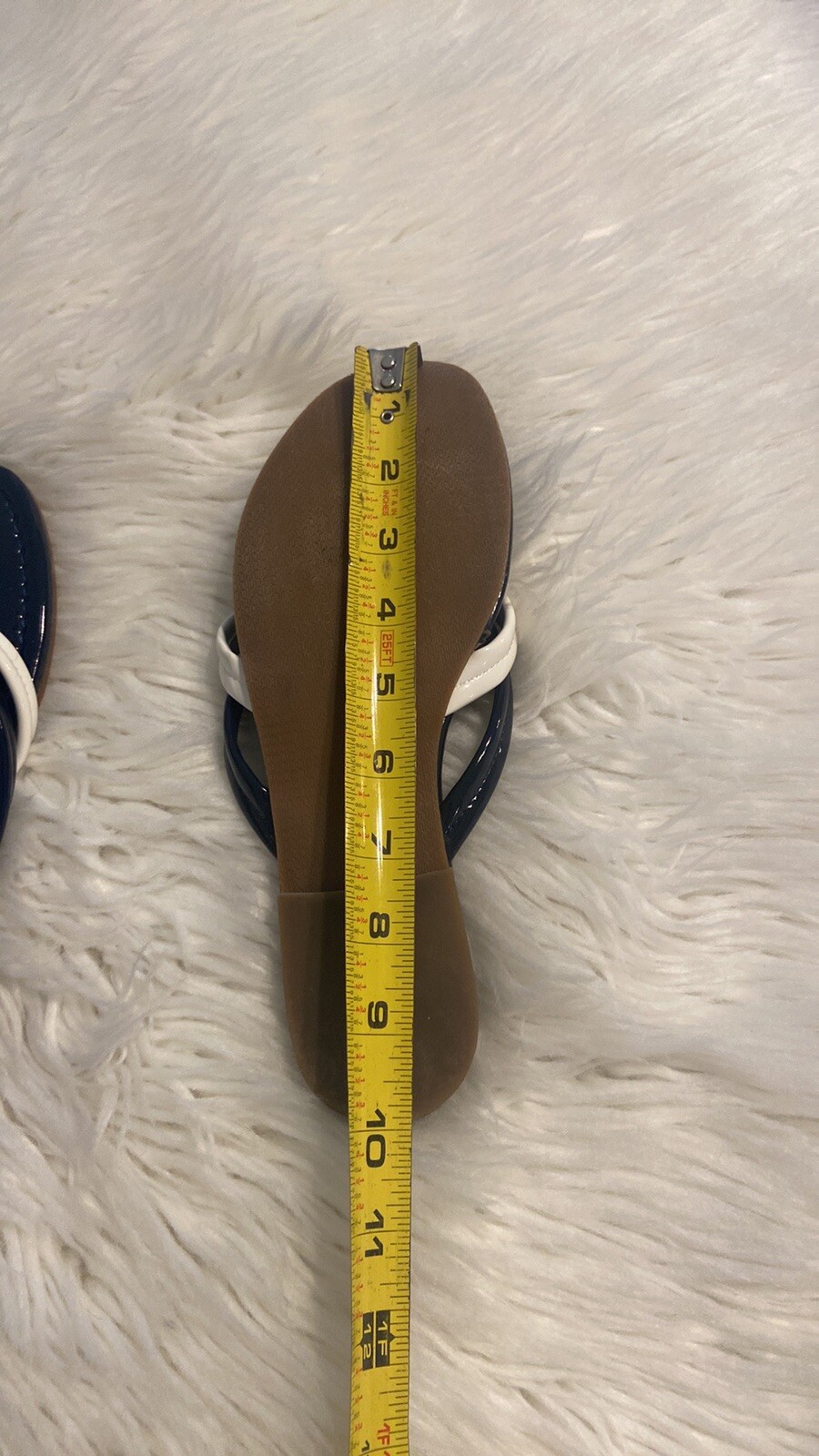J. McLaughlin Blue and White SandalsClassic Thong Style size not available