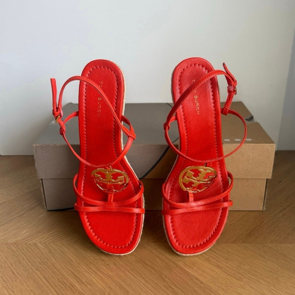 Tory Burch Capri Miller ‘Desert Flower Orange’ Women Wedge Heel- SZ 7.5