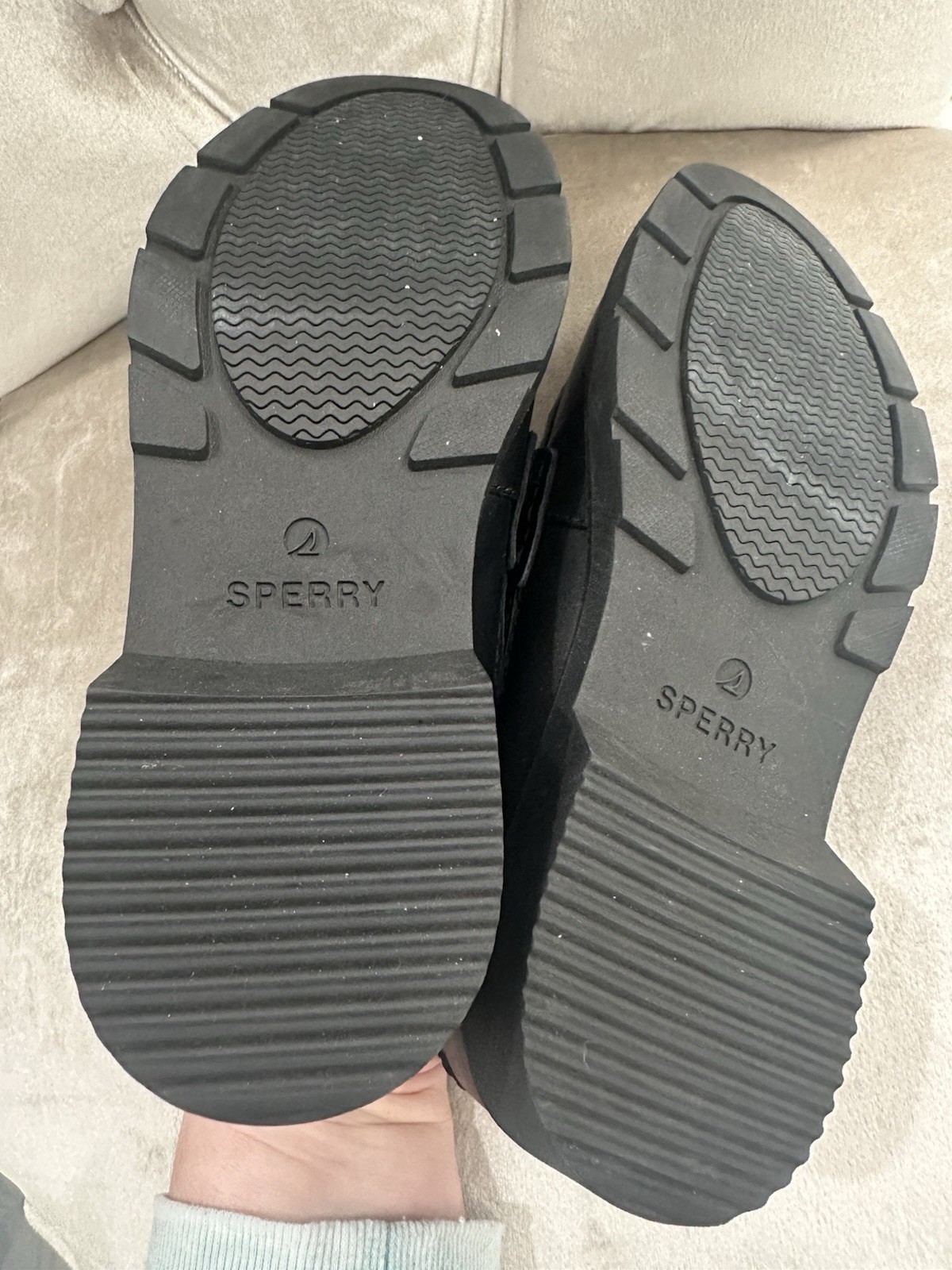 Sperry Womens 6 Wells Penny Loafers Black Lug Chunky Sole 90s Preppy College NEW