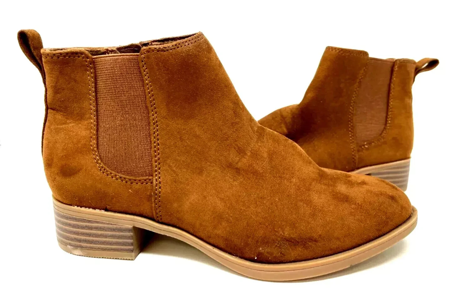 SO Women’s Avery Zip Up Comfort Fashion Ankle Boots Lt. Brown Size:7.5 107BC