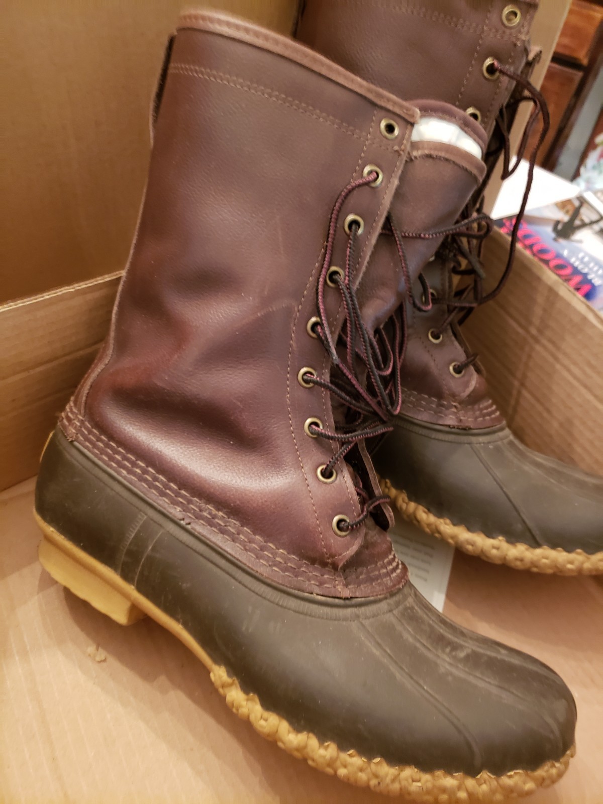 🥾EUC 🥾 L.L. Bean🥾 MENS 8” LLBEAN HUNTING BOOTS Brown LEATHER GoreTex; Size 9M