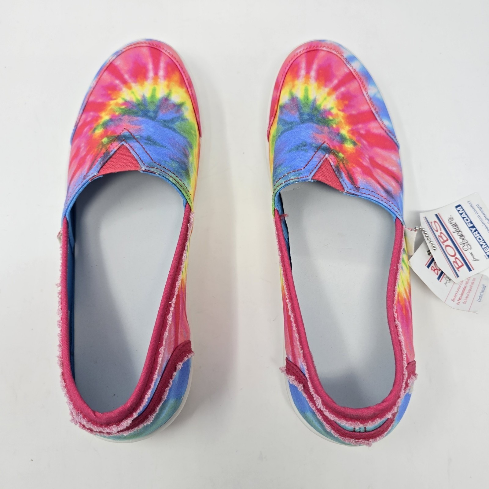 Skechers BOBS Women 8.5 Tie Dye Memory Foam Slip On Shoes Multi Color 113150 MLT