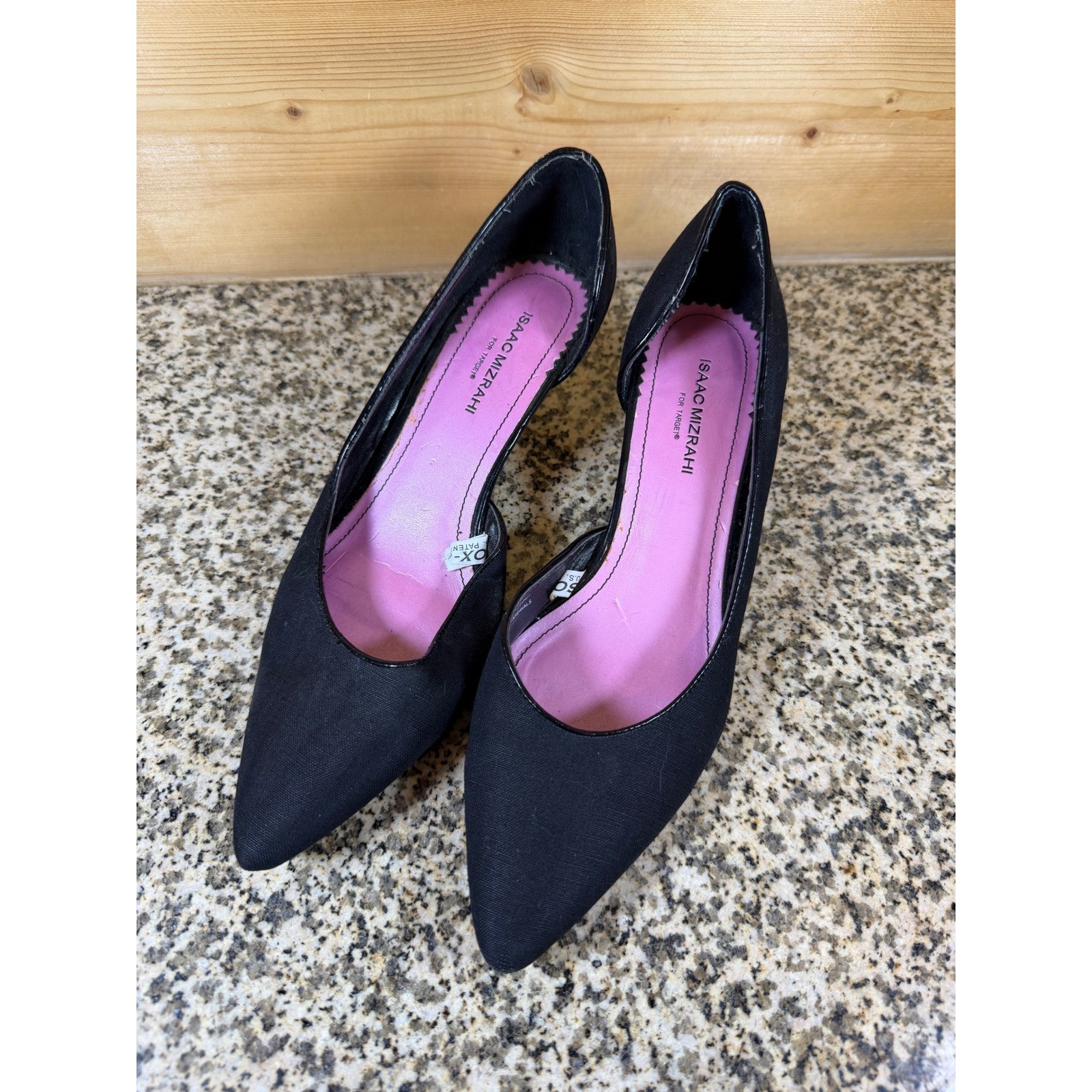Isaac Mizrahi for Target Black Fabric Kitten Heel Pumps Pointed Toe Size 7