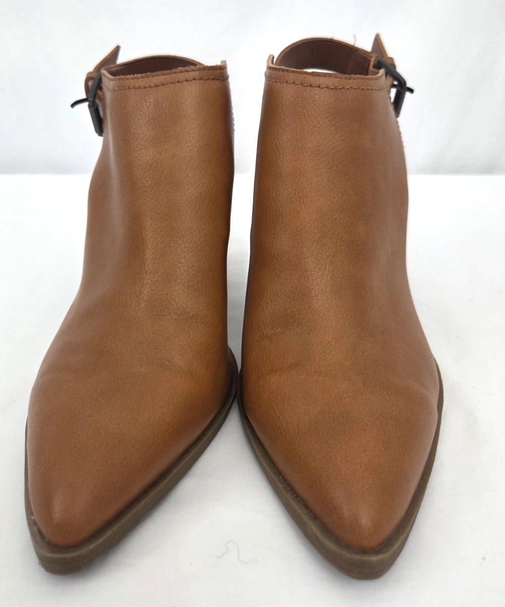 A New Day Women’s Brown Slingback Booties Pointed Toe Block Heel Size 9