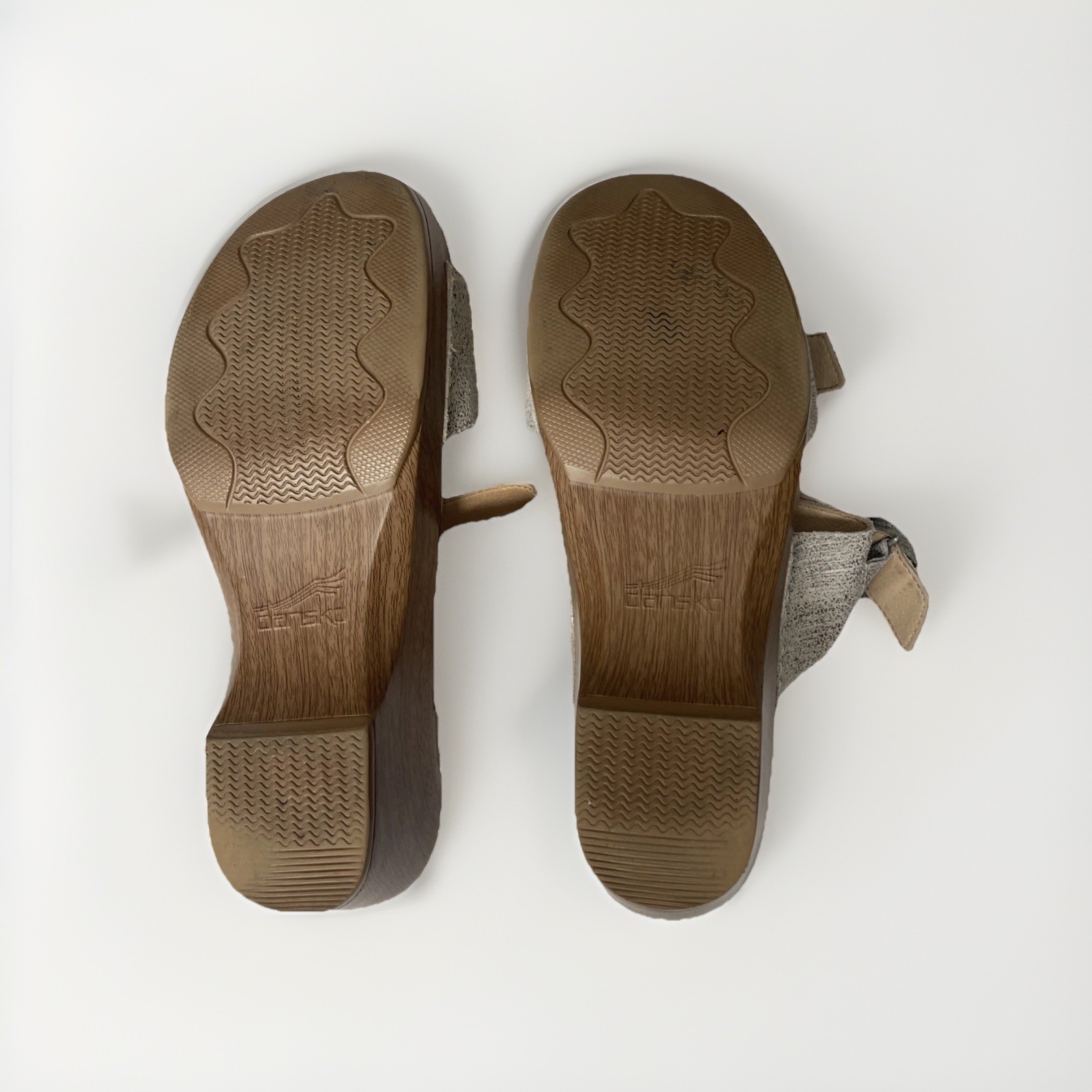 Dansko Shoes Womens Size 39/8.5 Sophie Sandals Slide Buckle Lt Gray Leather