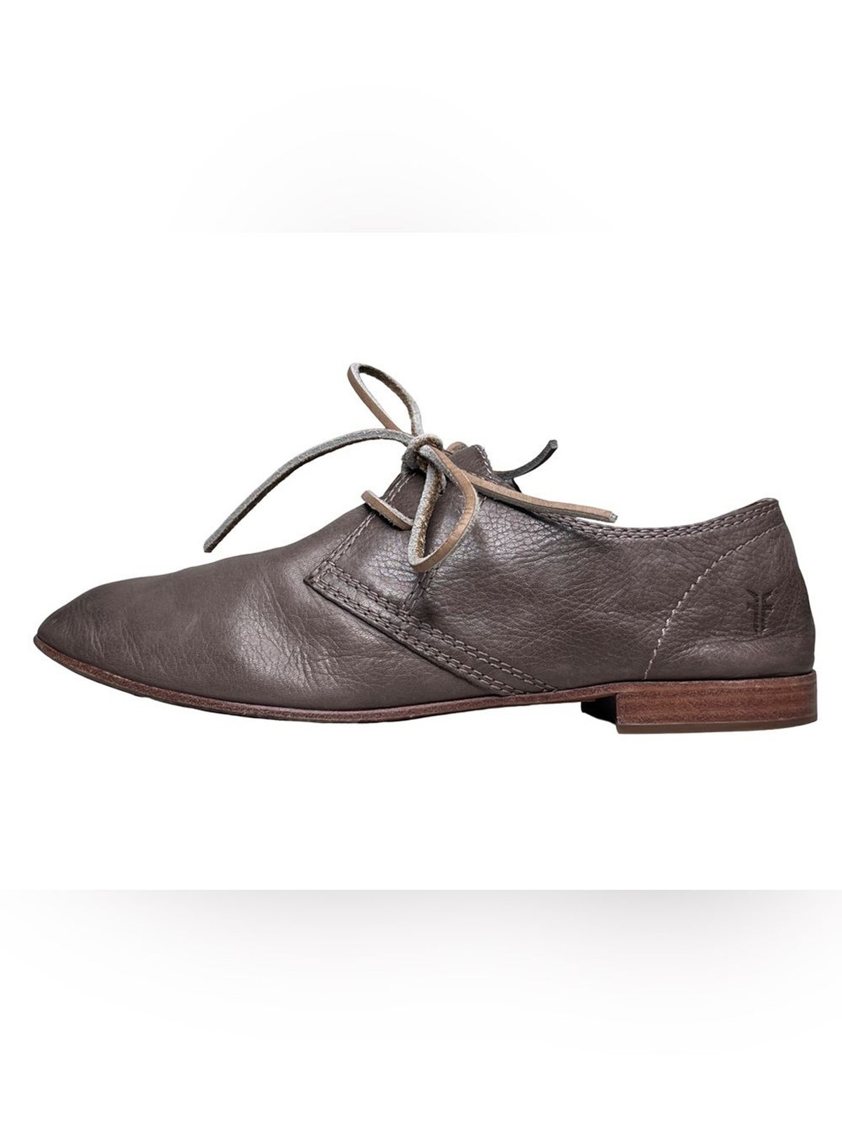 Frye Jillian Tumbled Leather Taupe Lace-up Oxford Shoes Sz 9M