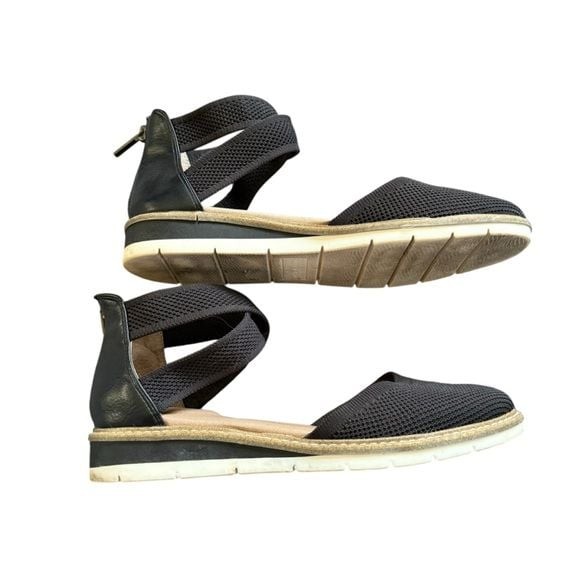 Kelly & Katie Black Ankle-Strap Flat Sandals
