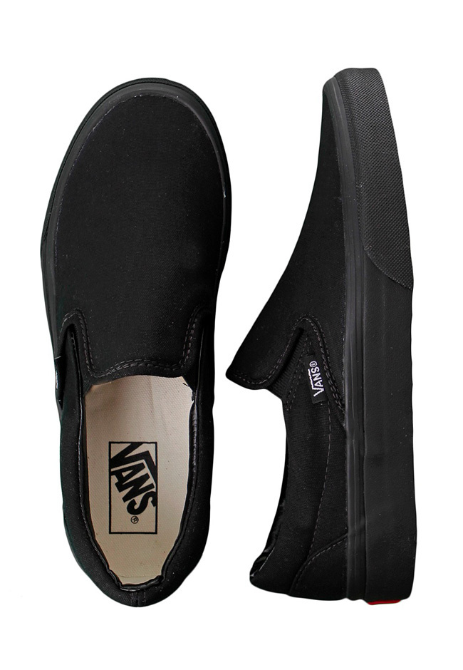 Vans Classic Slip On All Black Unisex Sneakers Canvas Shoes New