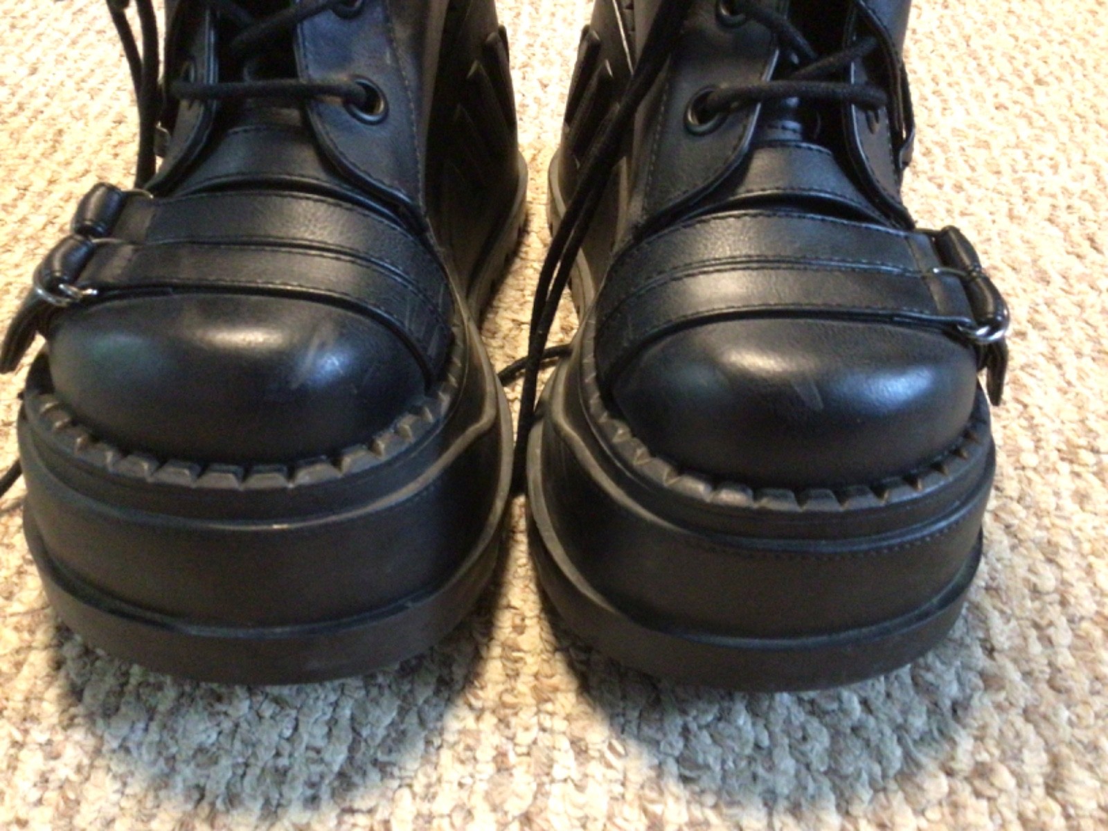 Demonia Black Vegan Leather Sop-26 STO26/BVL Platform Boots Women’s Sz 8