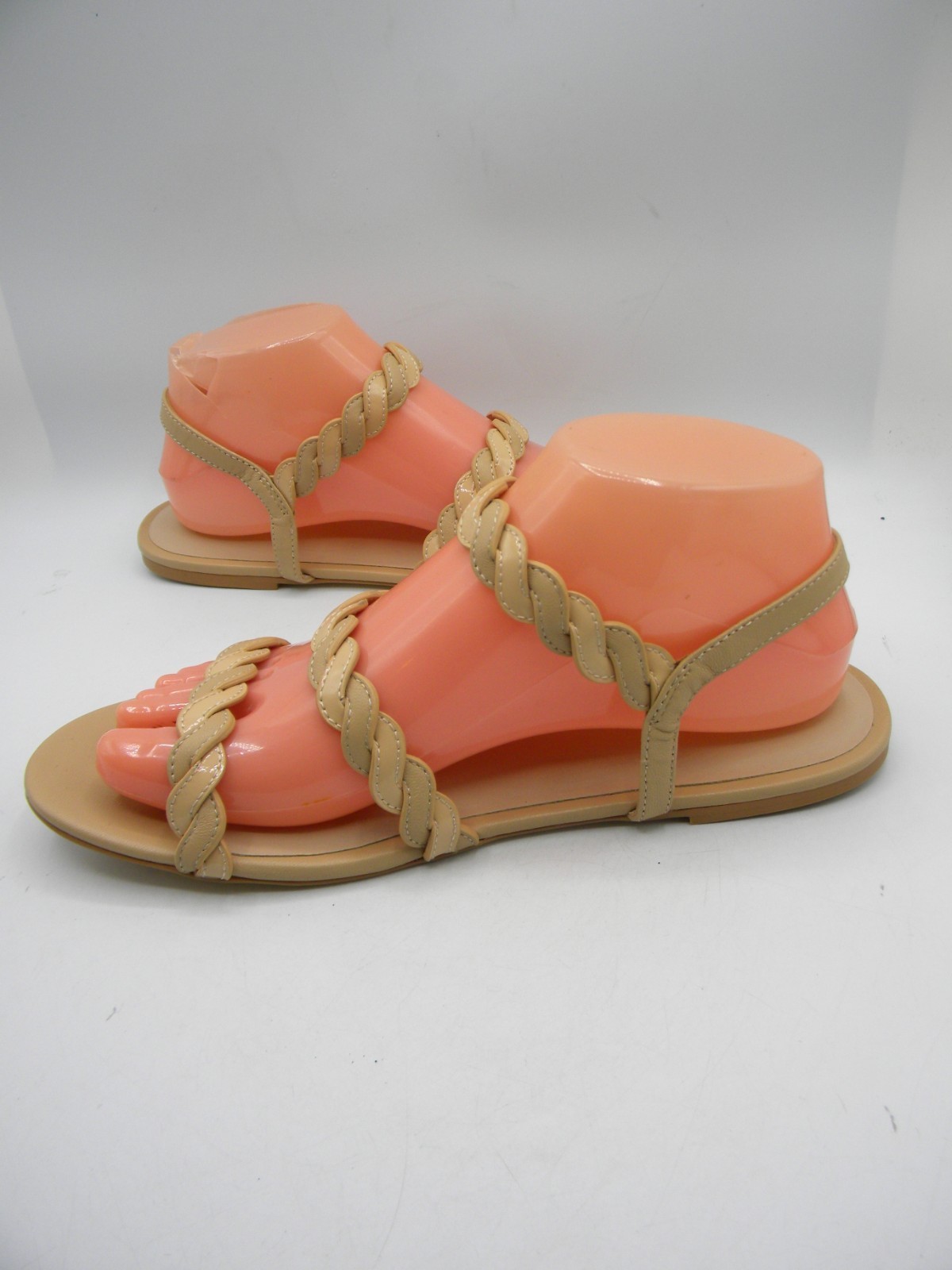 STUART WEITZMAN Twistie Leather Flat Ankle Strap Strappy Sandal Sz 8.5 M