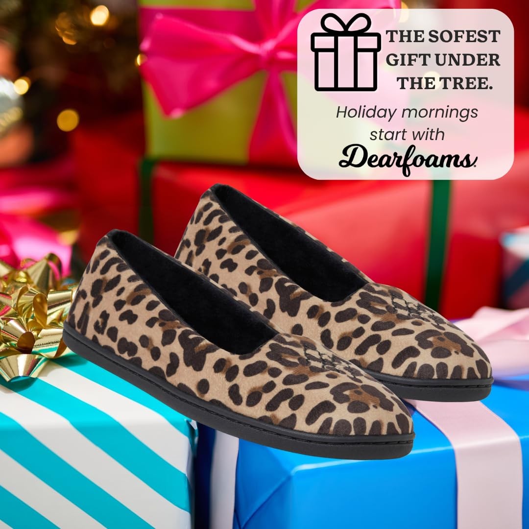 Dearfoams Women’s Rebecca Lightweight Cozy Memory Foam Closed Back Slipper wi…