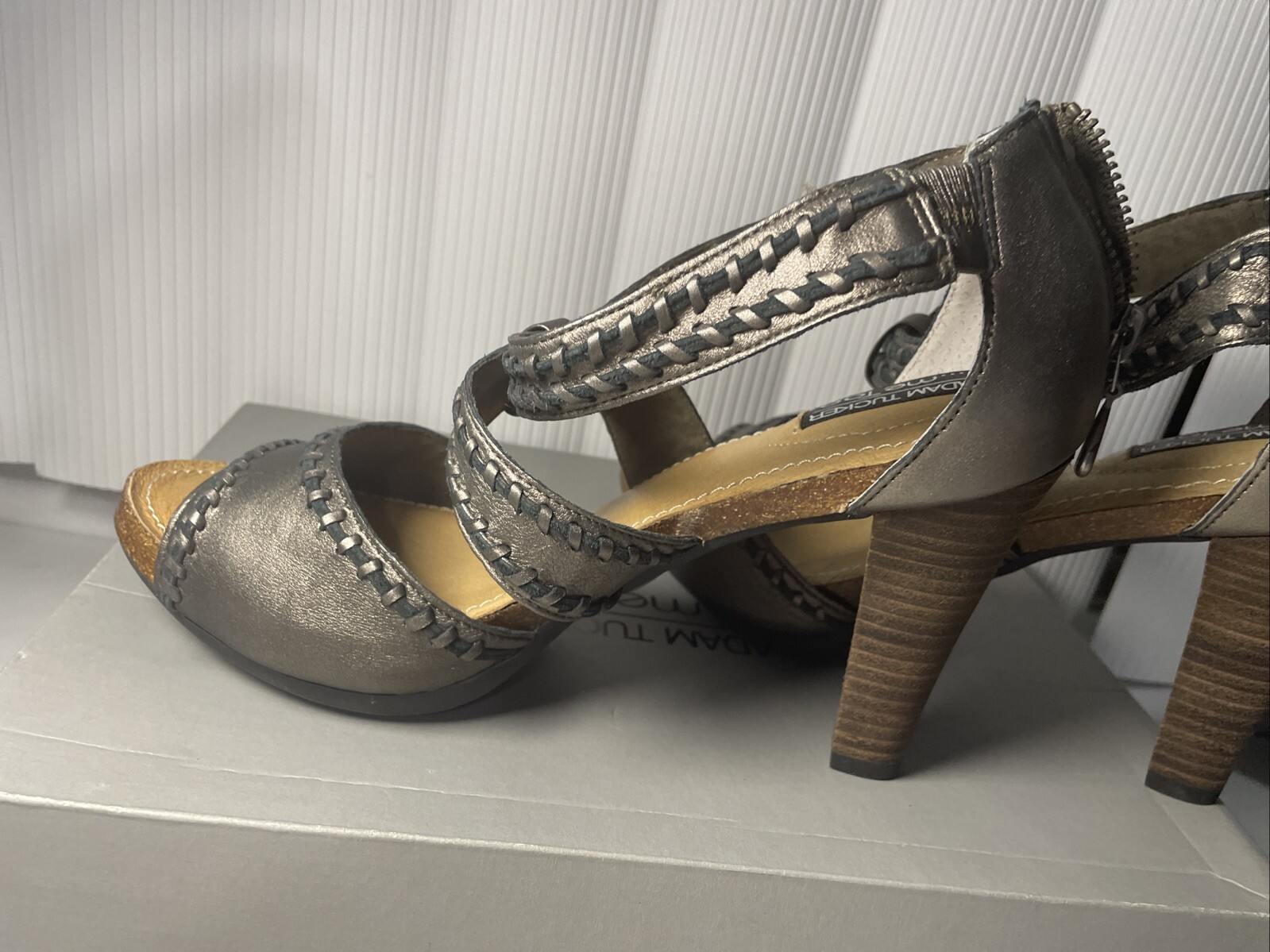 NWT Adam Tucker Me Too Women Brown Heels Size 9 Grafite Heels Brown Open Toe