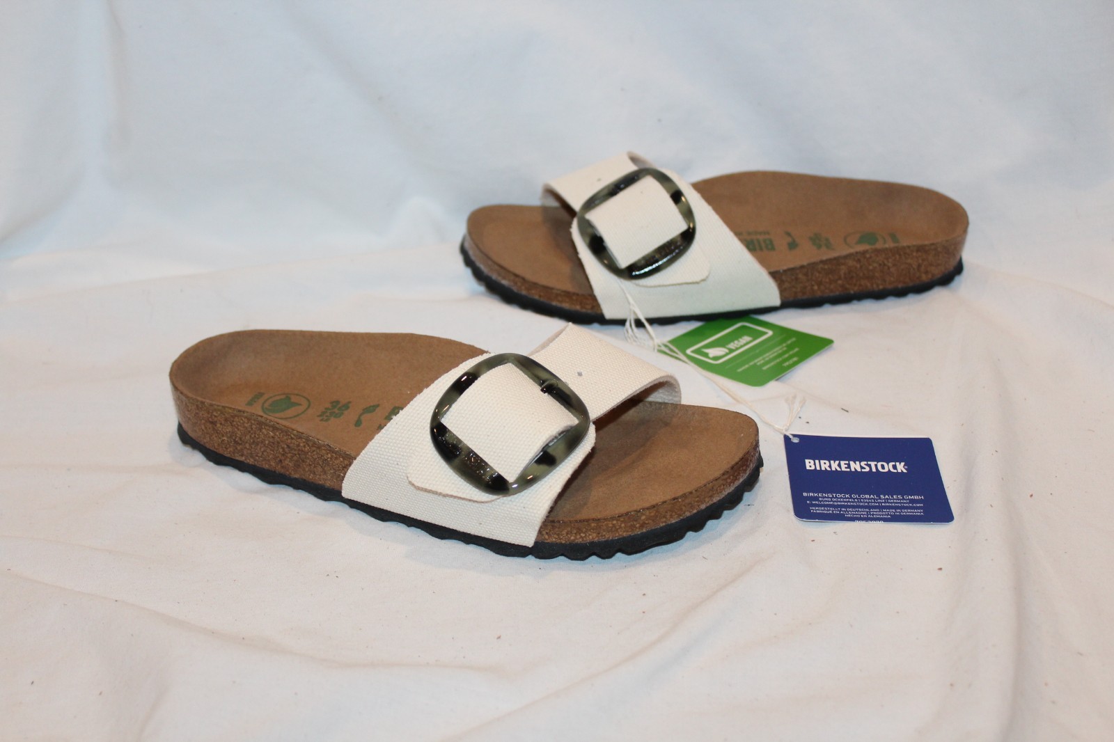 Birkenstock Women’s Madrid Vegan Canvas Sandals Eggshell EU 36 US 5-5.5 Narrow