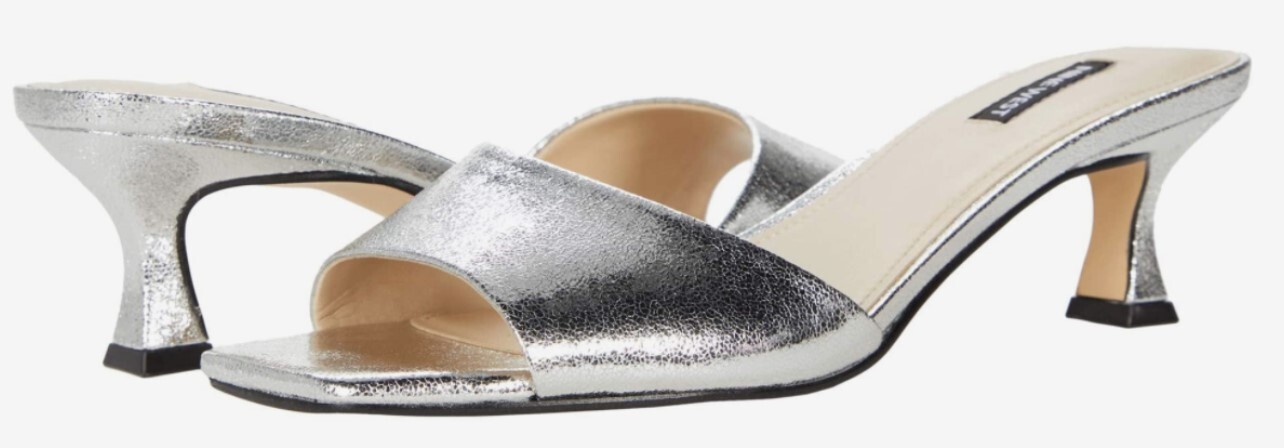 Nine West Indra SiILVER Square Toe Slide Sandals Sz: 10M — Now $69.99