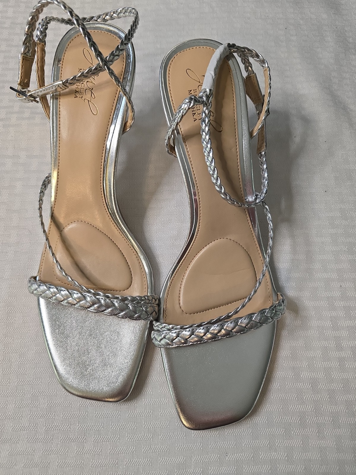 Jewel Badgley Mischka Helia Delicate Braided Sandal Size 11