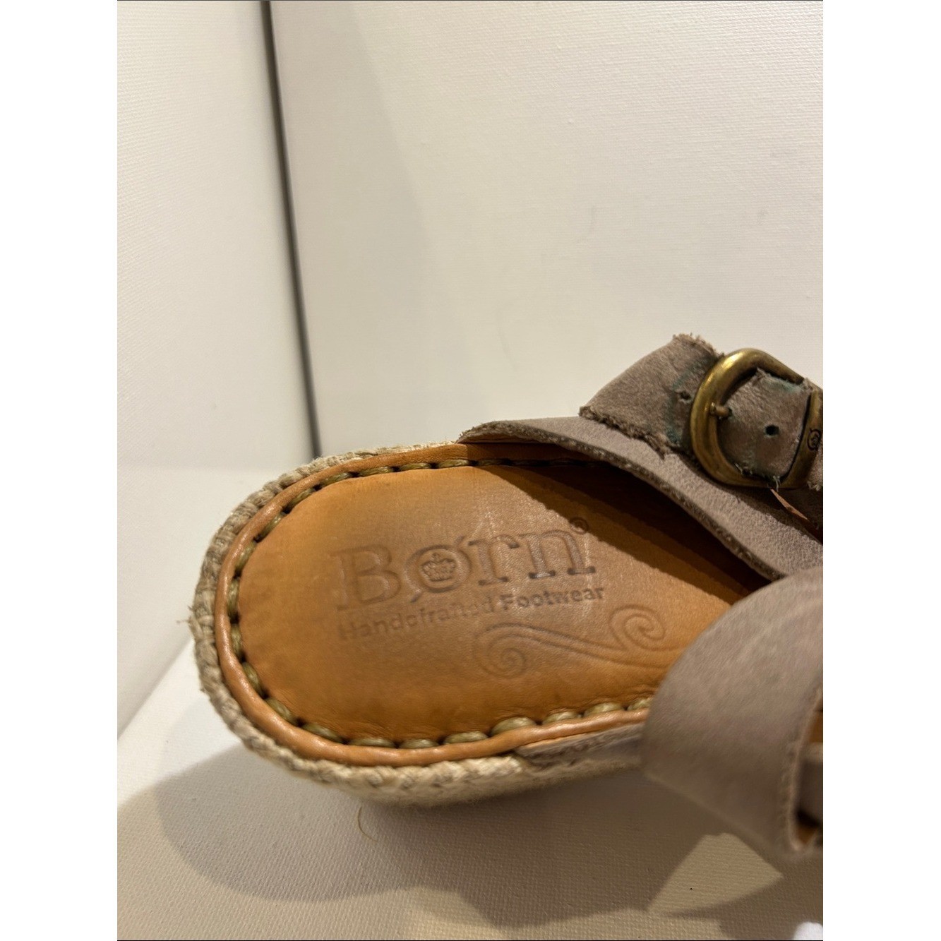 Born Taupe Cross-Over Espadrille Sandals
